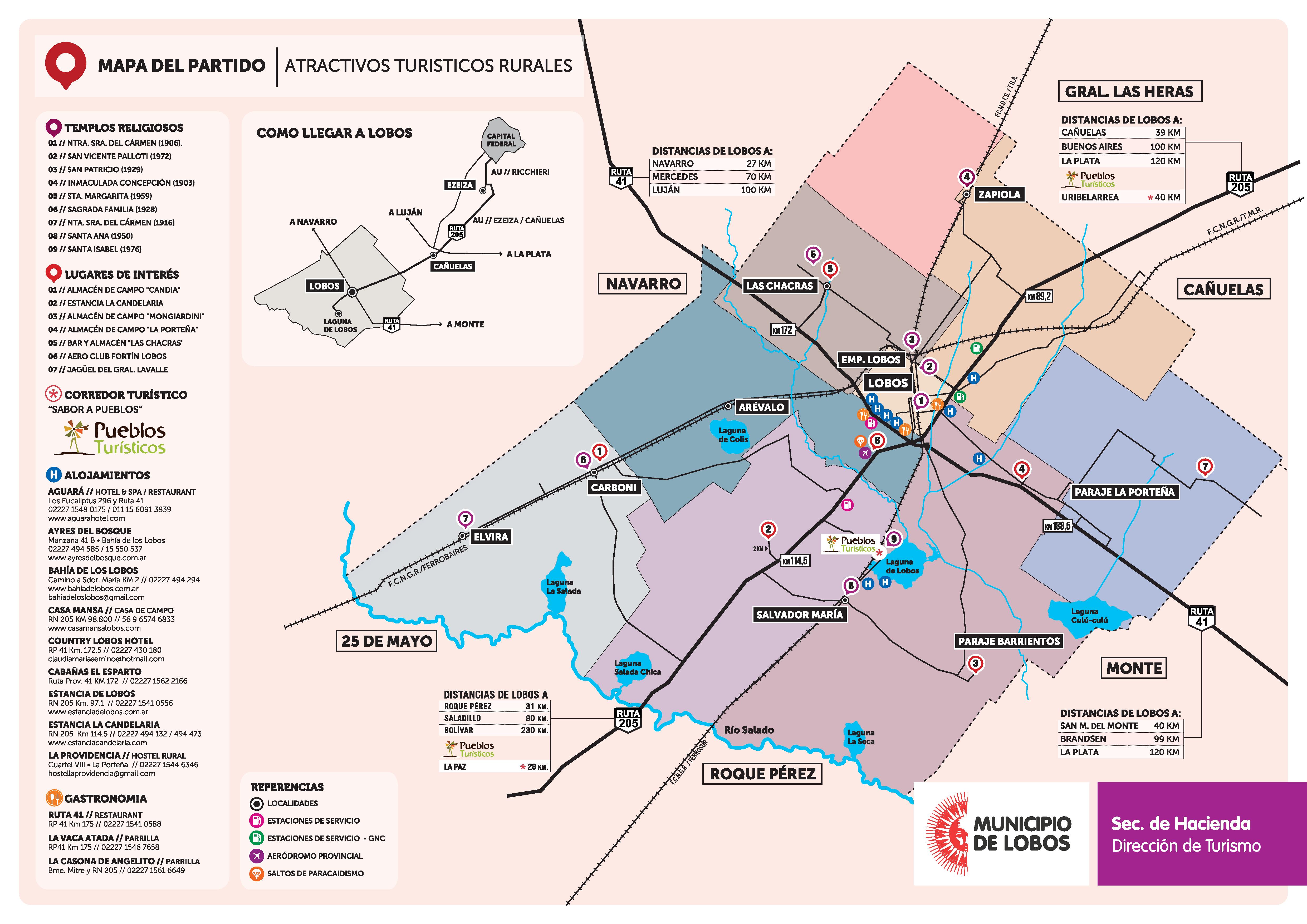 Mapa turístico del Partido de Lobos, Buenos Aires ...