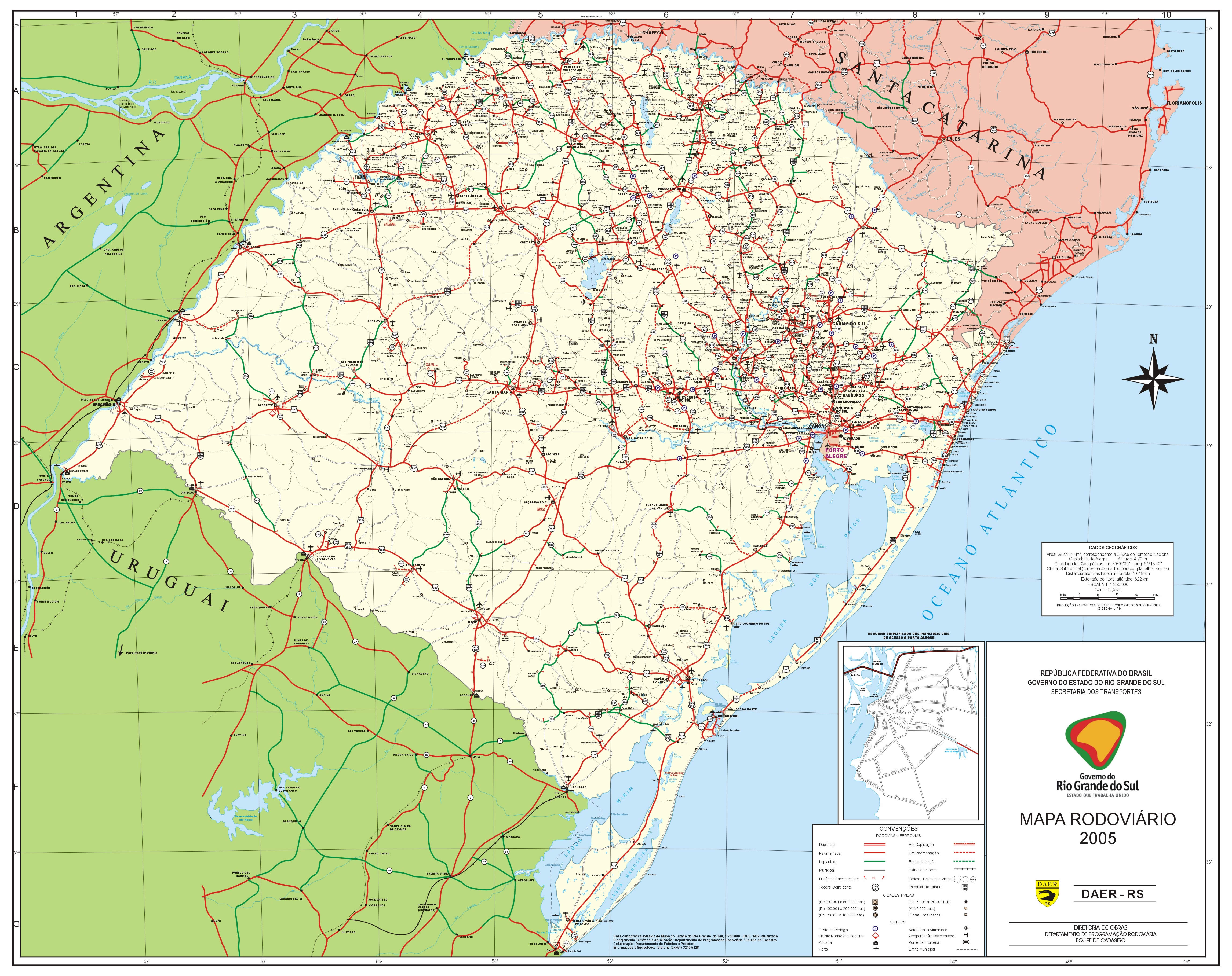 Mapa Vial Del Estado De Rio Grande Do Sul Brasil Tamano Completo Gifex