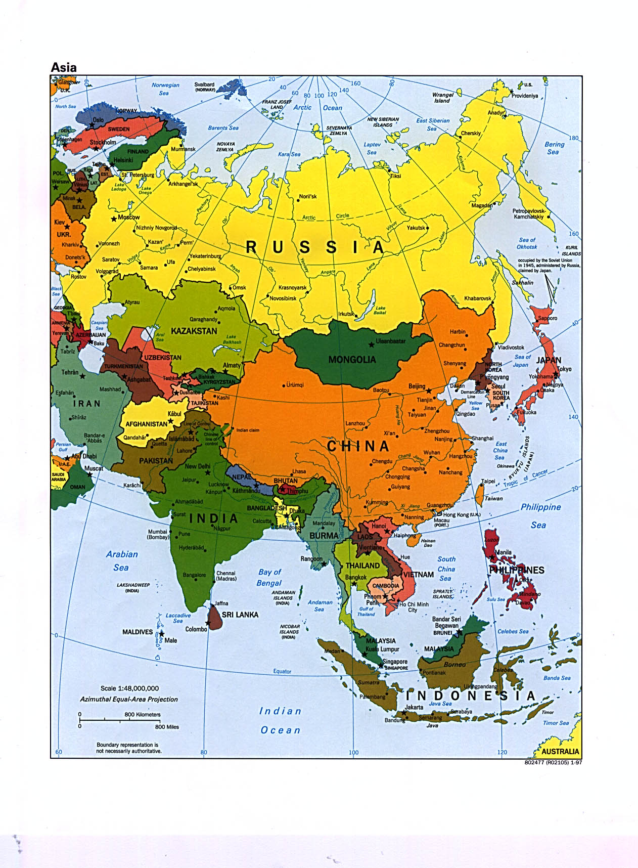 Mapa De Asia Con Paises