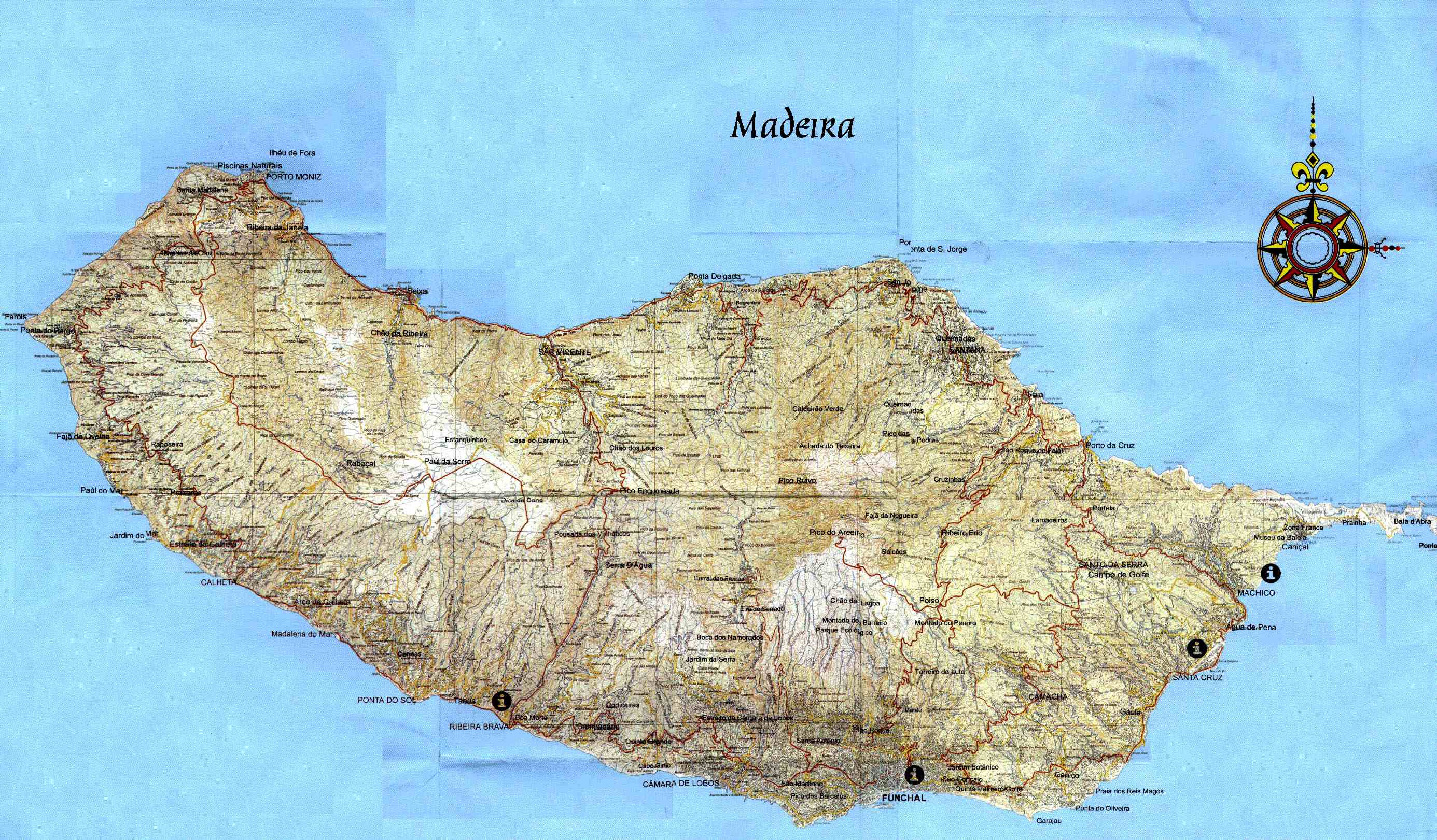 Topographic Map Of The Island Of Madeira Full Size Gifex