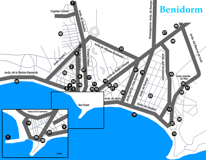 Mapa Turstico De Benidorm 1999 