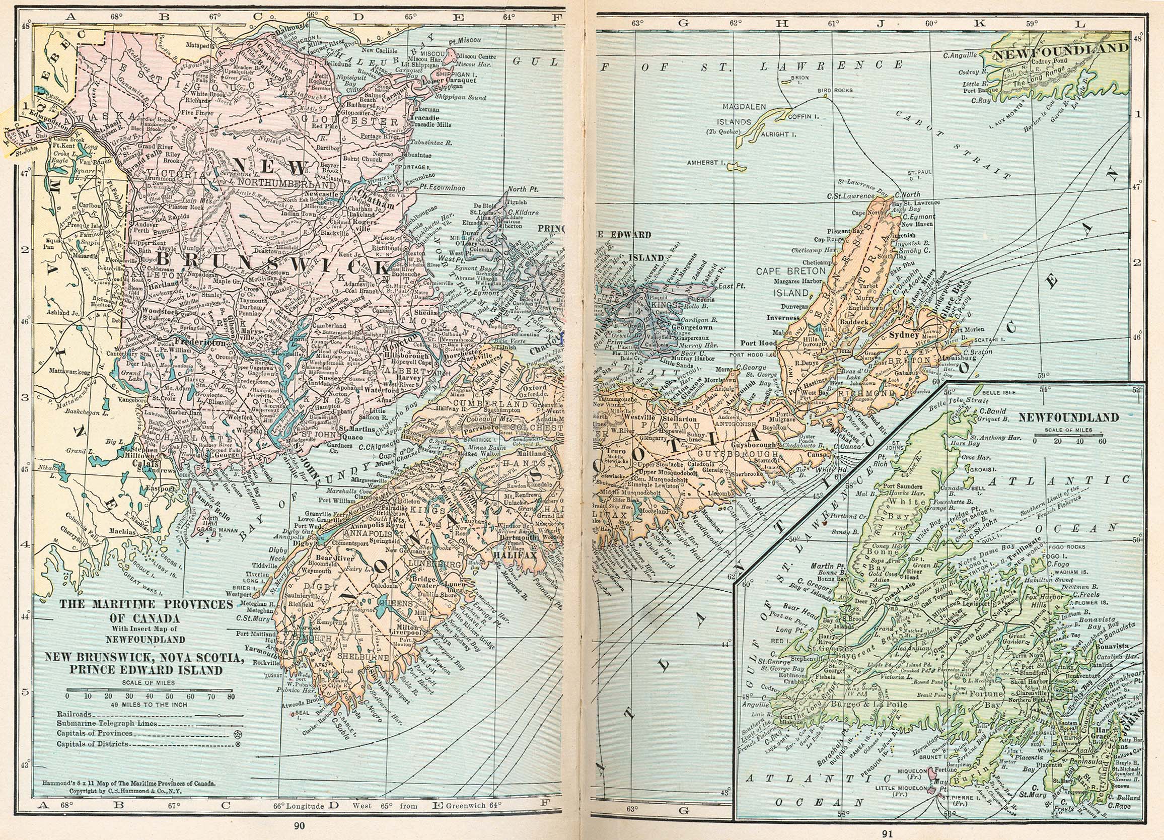 Maritime Provinces, Canada 1921 - Full size