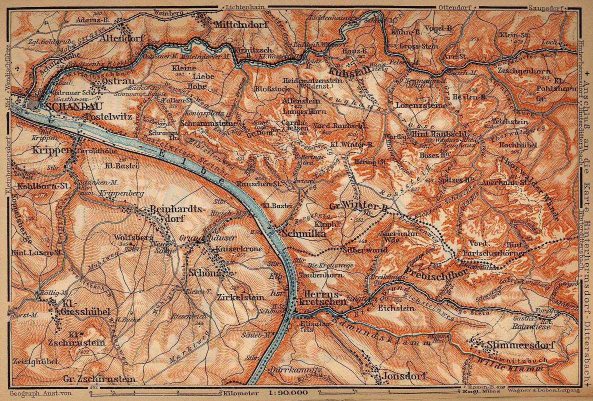 Saxon Switzerland from Schandau to Herrnskretschen 1910 - Full size