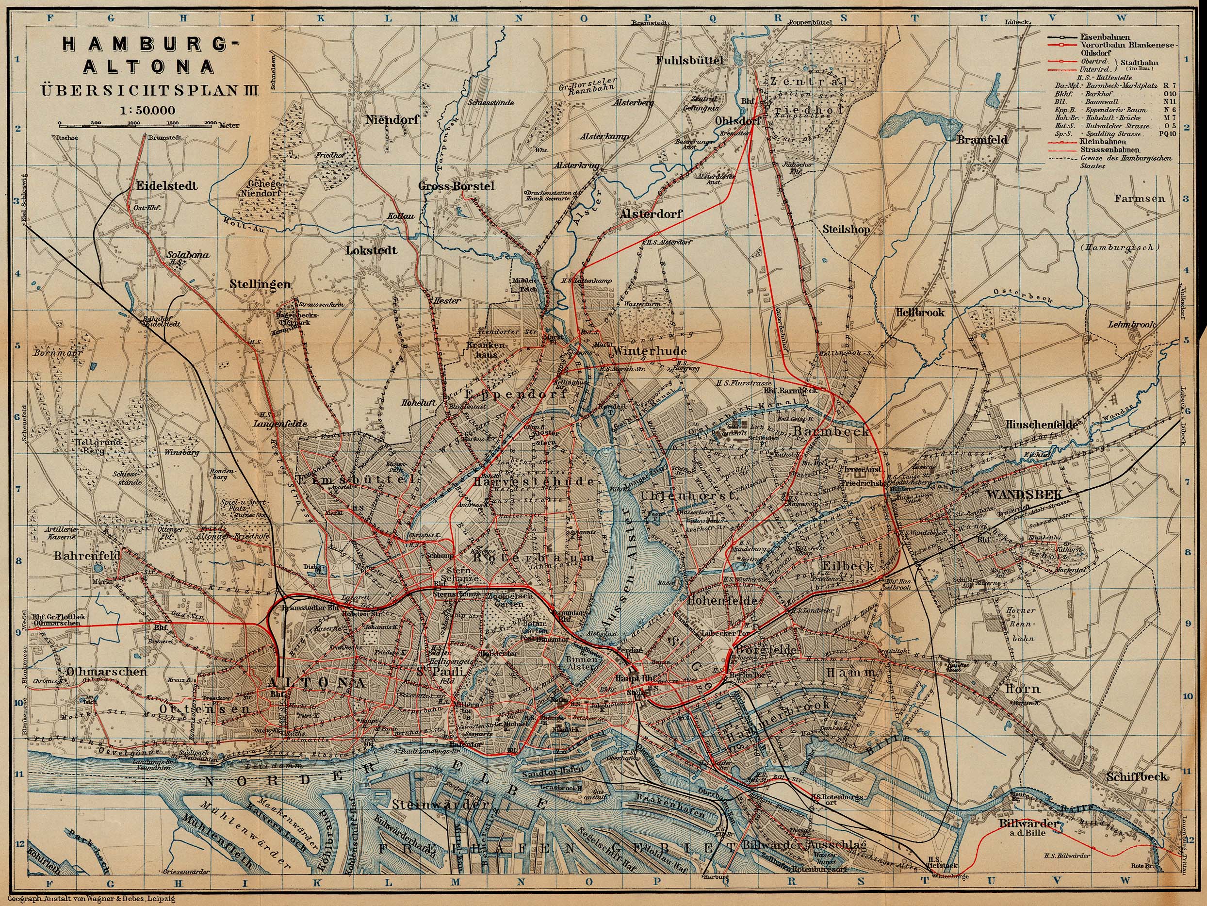 Ferrocarriles Y Tranvias De Hamburgo Y Altona 1910 Tamano Completo Gifex
