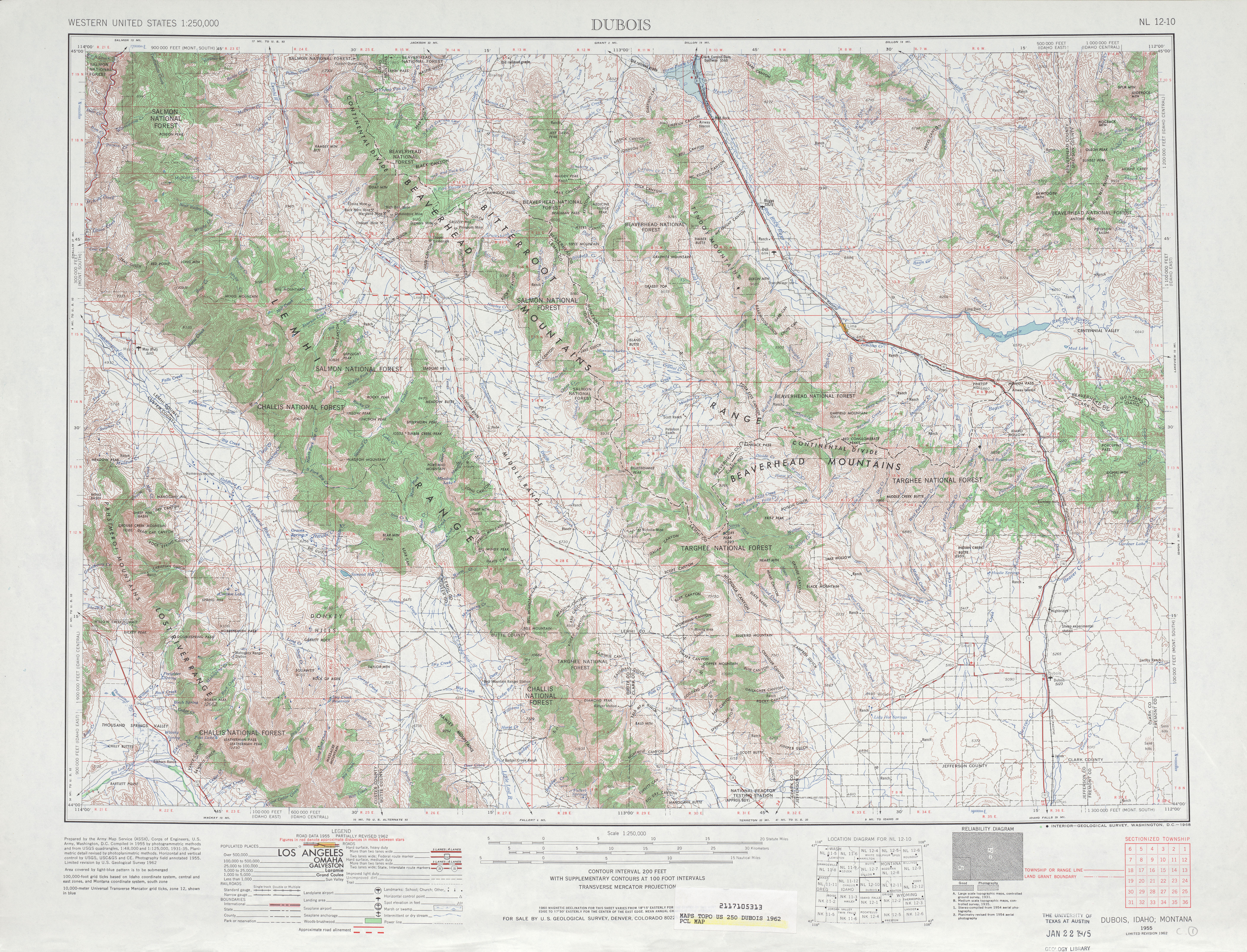 Dubois Topographic Map Sheet, United States 1962 - Full size | Gifex