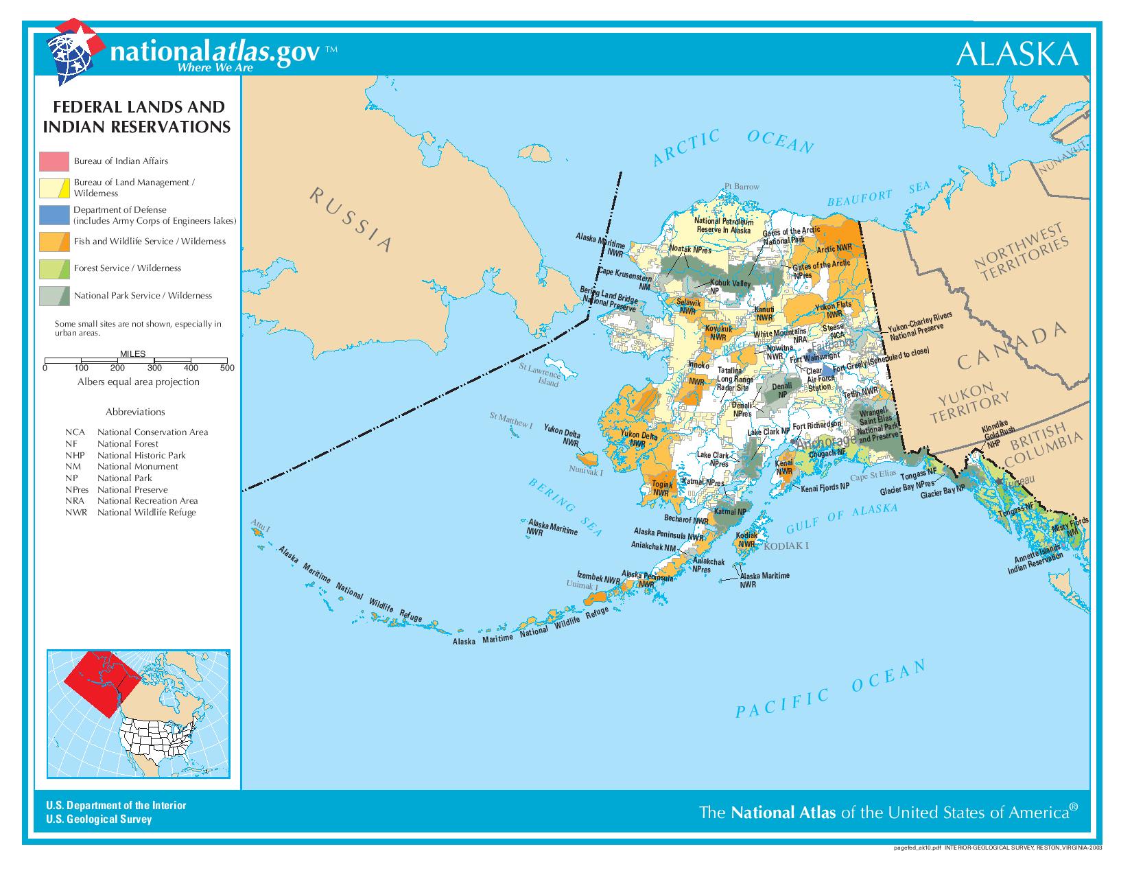 Alaska Federal Lands and Indian Reservations, United States - Full size ...