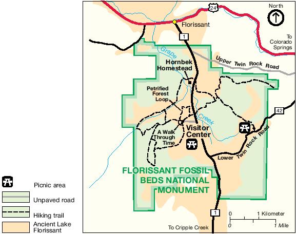 Park Map of Florissant Fossil Beds National Monument - Full size | Gifex