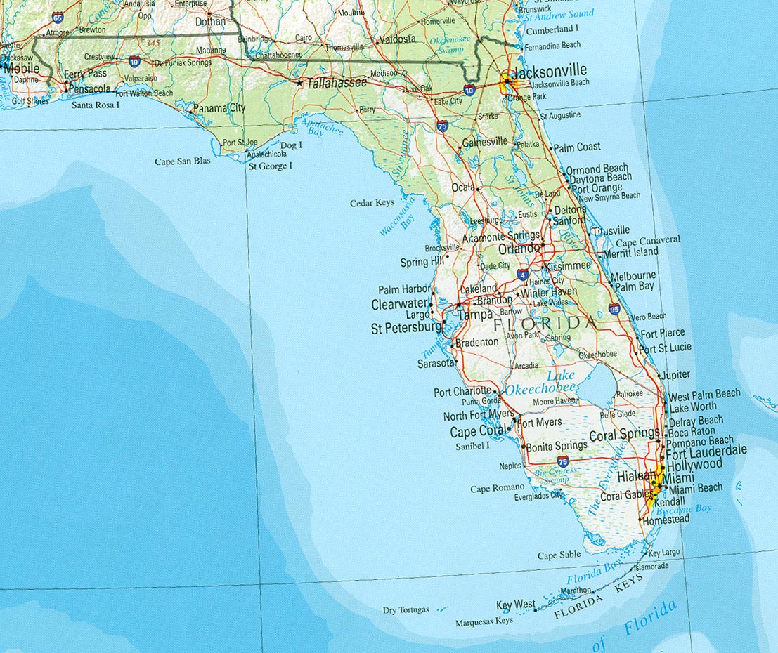 full size map of florida Florida Physical Map Full Size Gifex full size map of florida