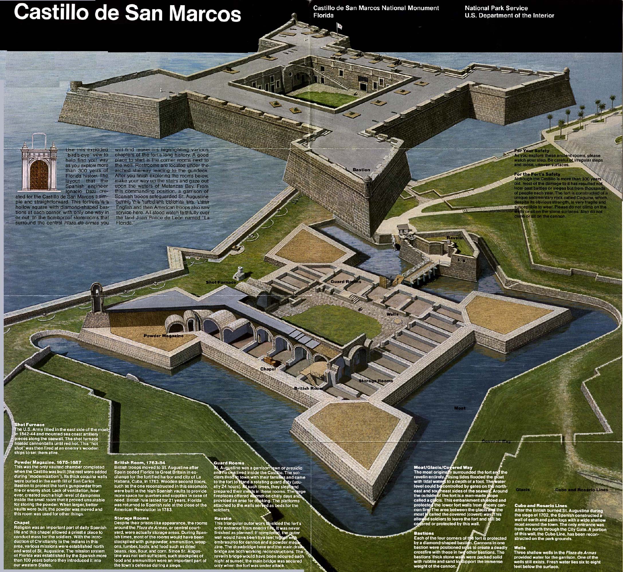 Schematic Map Of Castillo De San Marcos Full Size Ex 3003