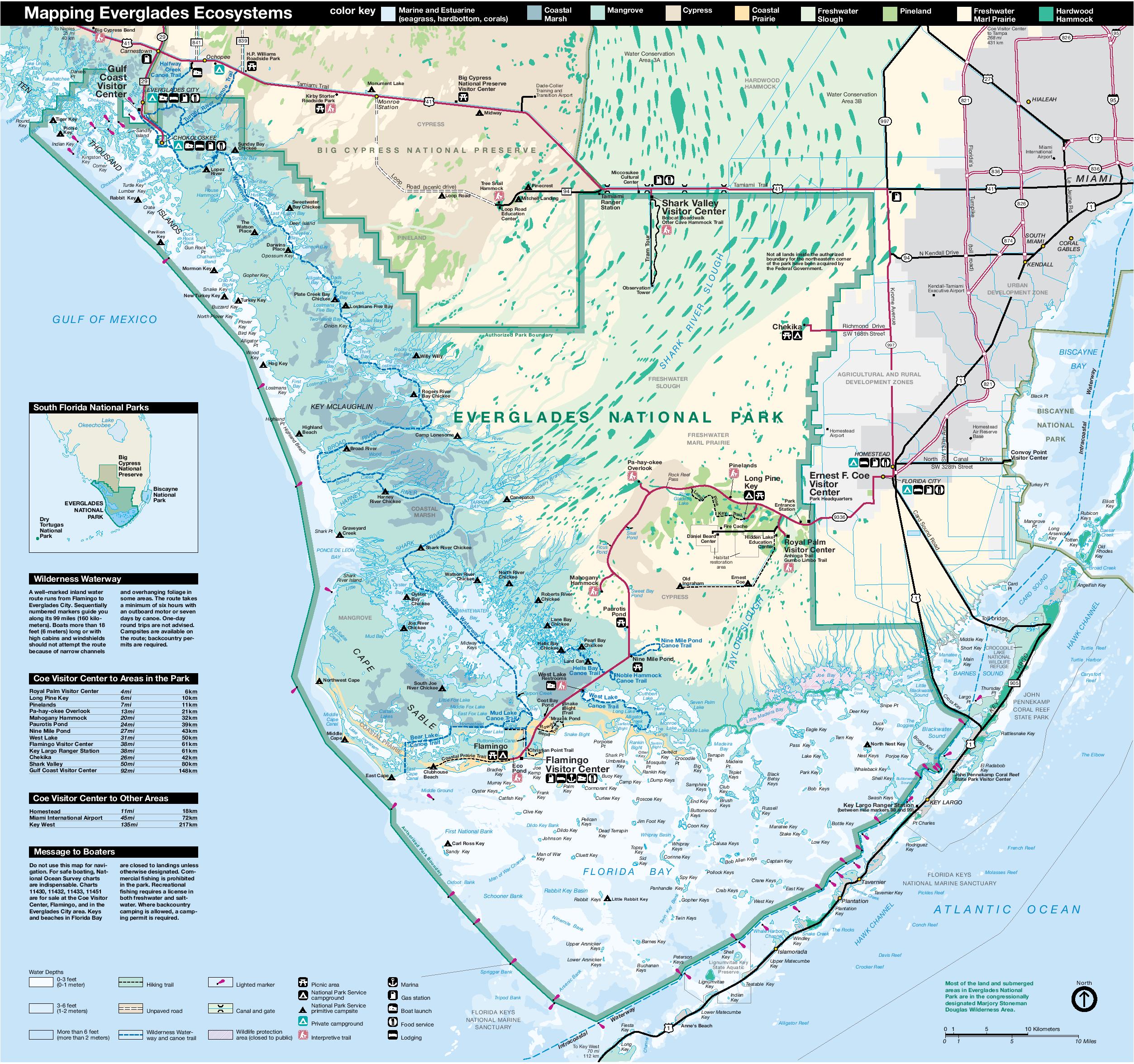 Detailed Map Of Everglades