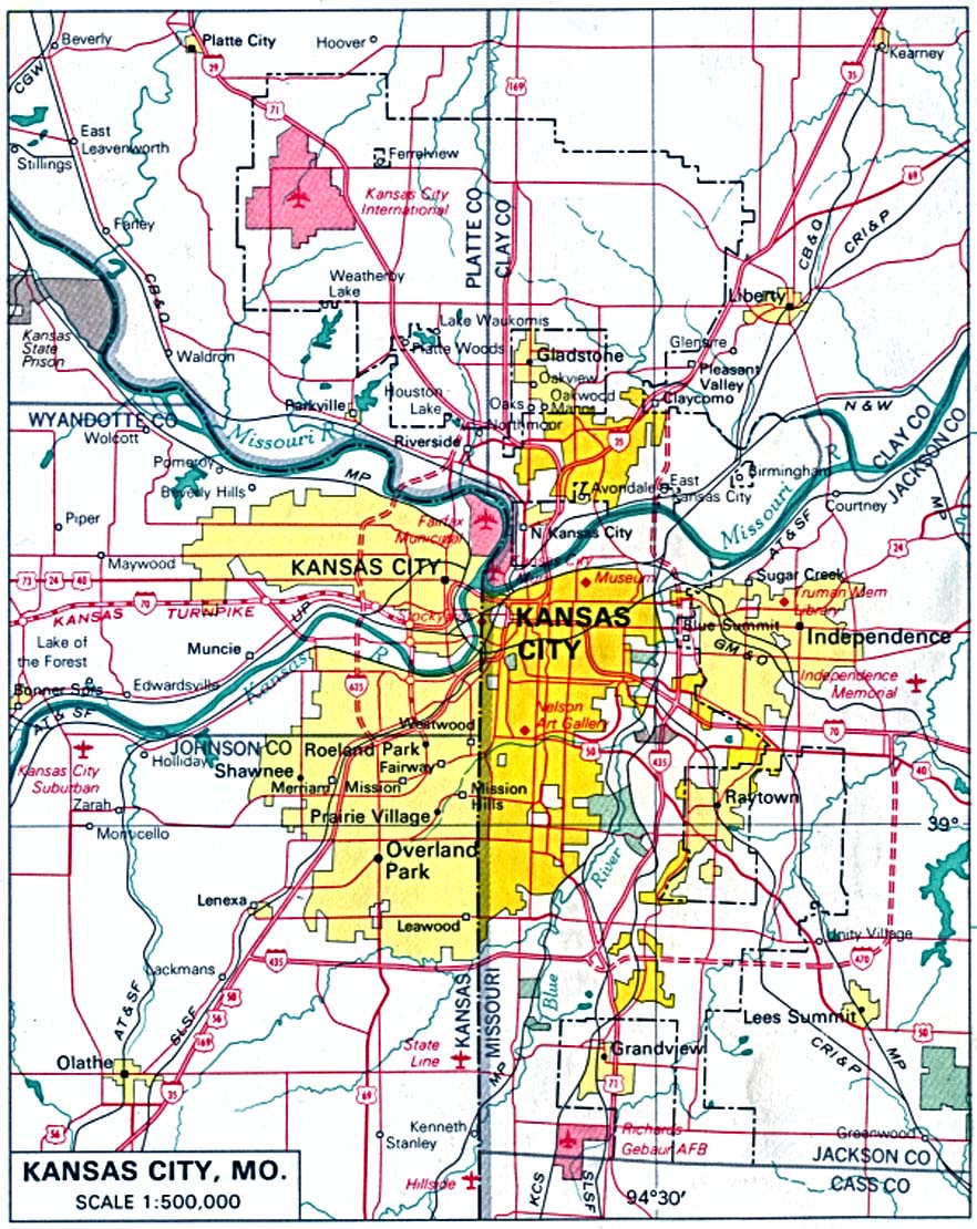 Mapa De La Ciudad De Kansas City Missouri Y Kansas Kansas Estados Unidos Tamaño Completo 7719