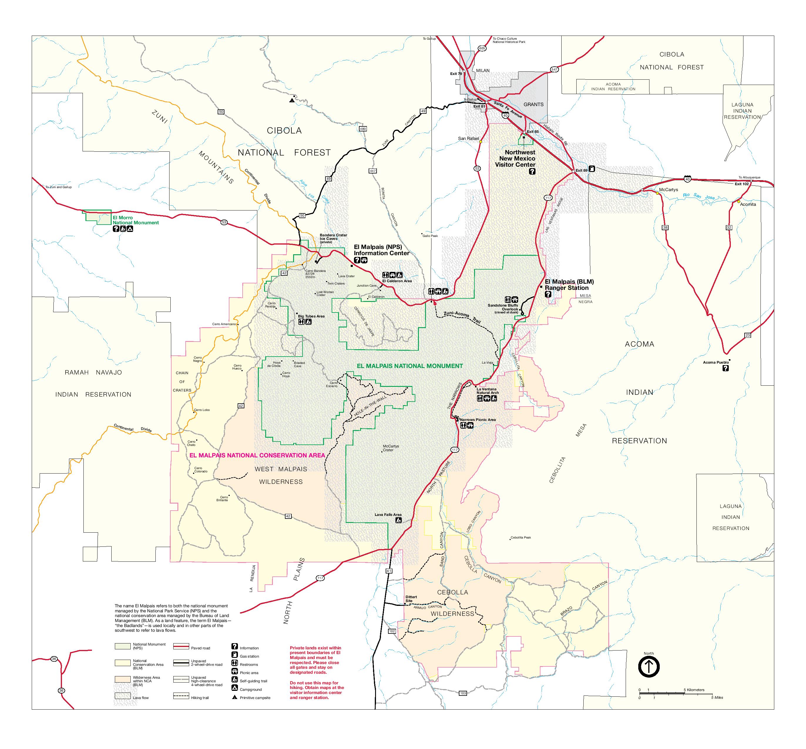 Park Map of El Malpais National Monument - Full size | Gifex