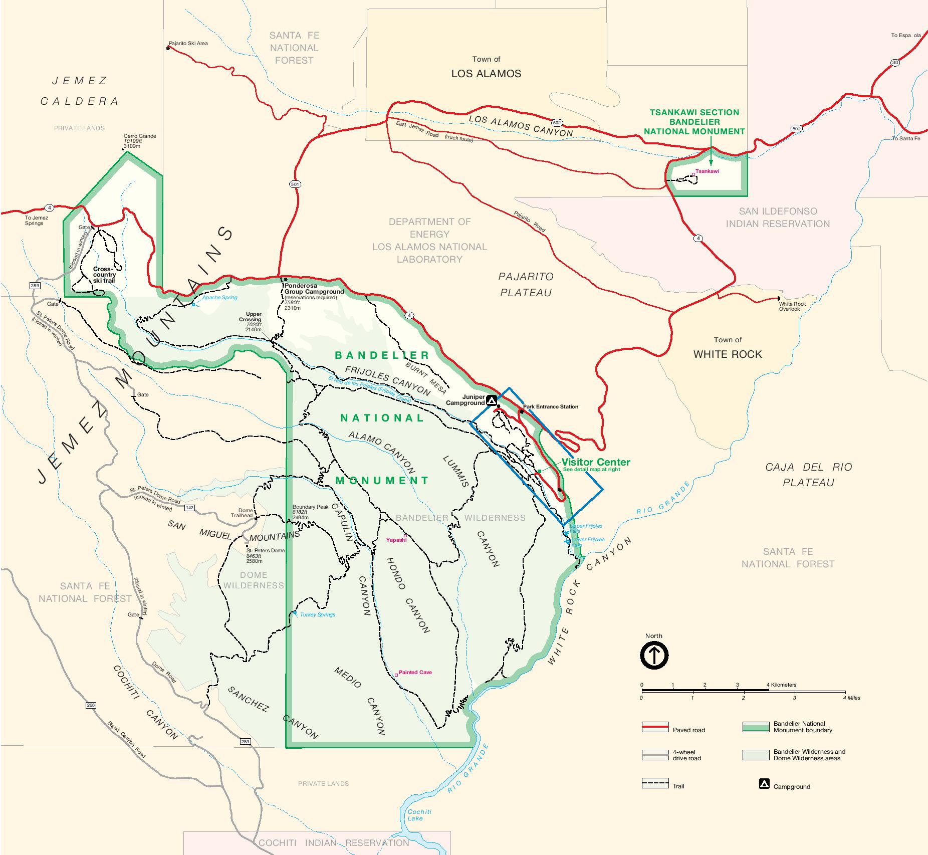 Park Map of Bandelier National Monument - Full size  Gifex