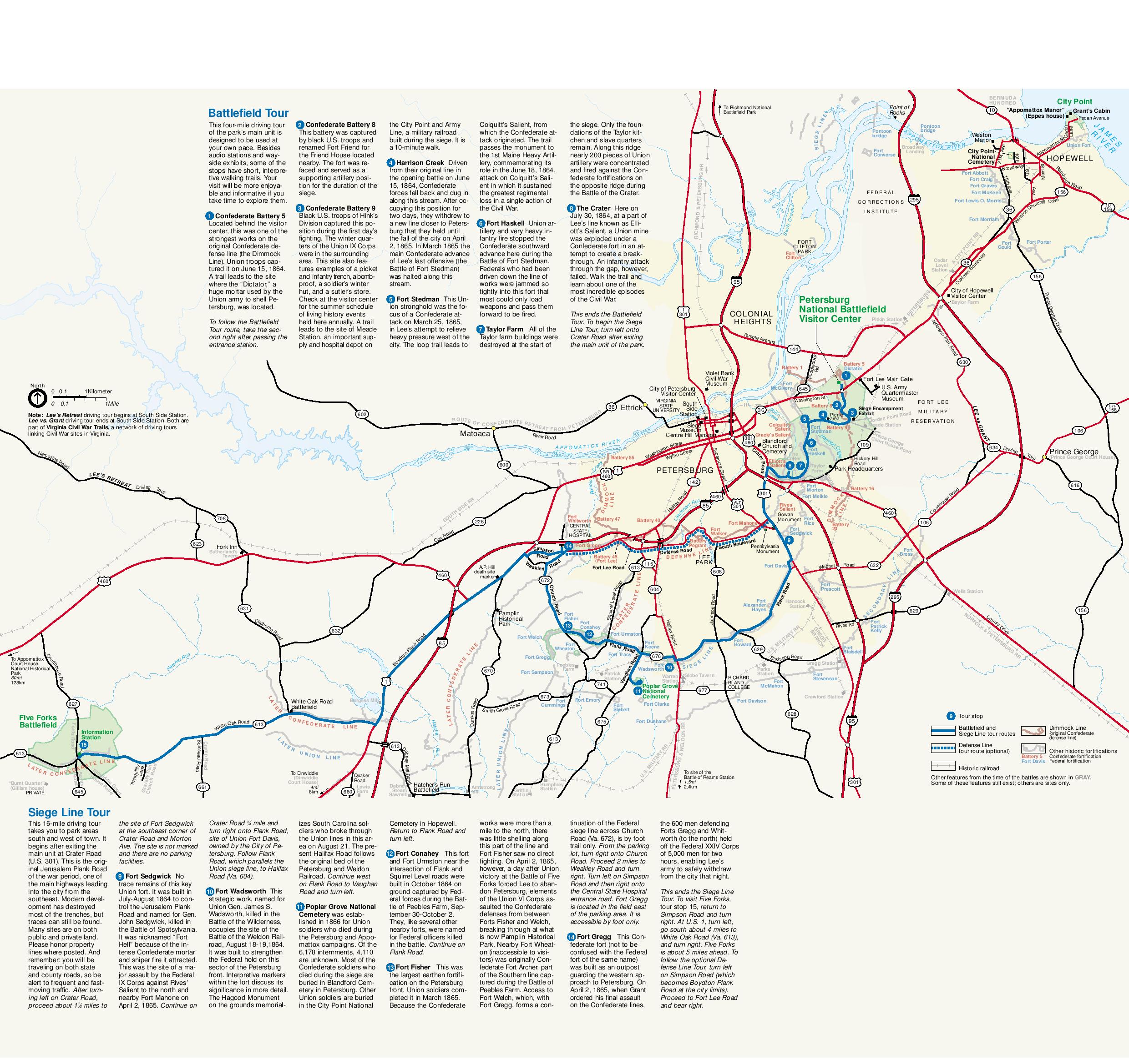 Park Map of Petersburg National Battlefield - Full size | Gifex