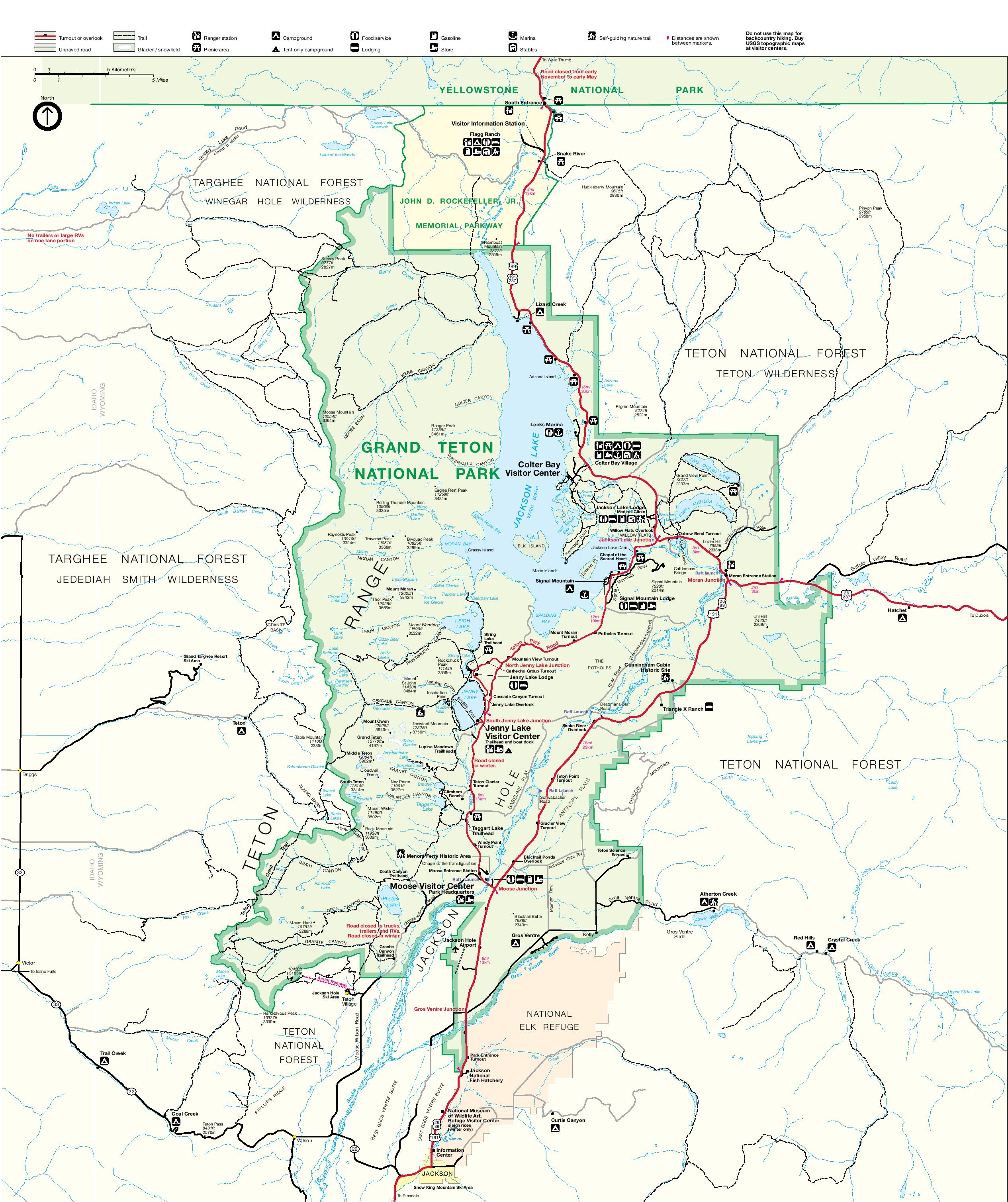 Grand Teton National Park Map - Full size | Gifex