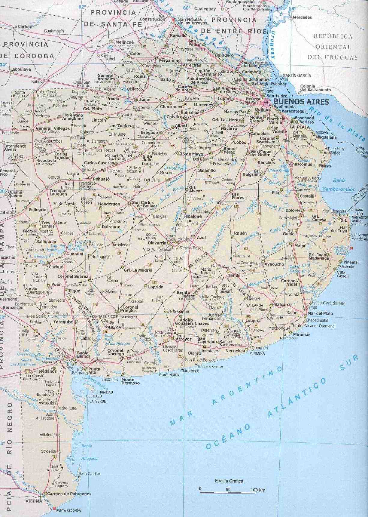 Mapa De La Provincia De Buenos Aires Argentina Ex 2702