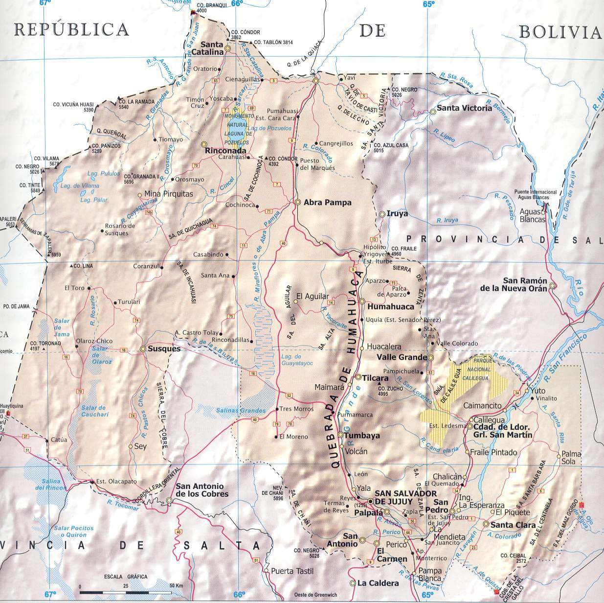 Map of the Province of Jujuy, Argentina | Gifex