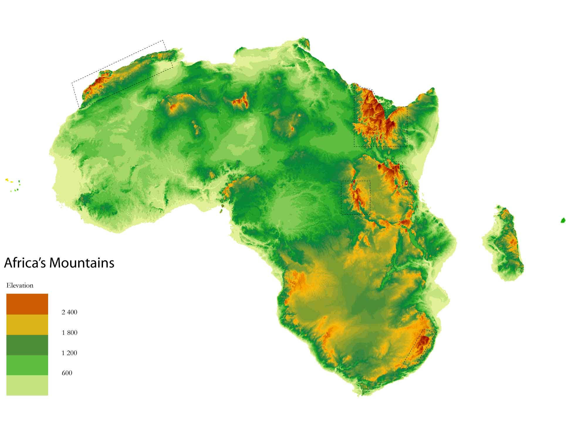 africa mountain map