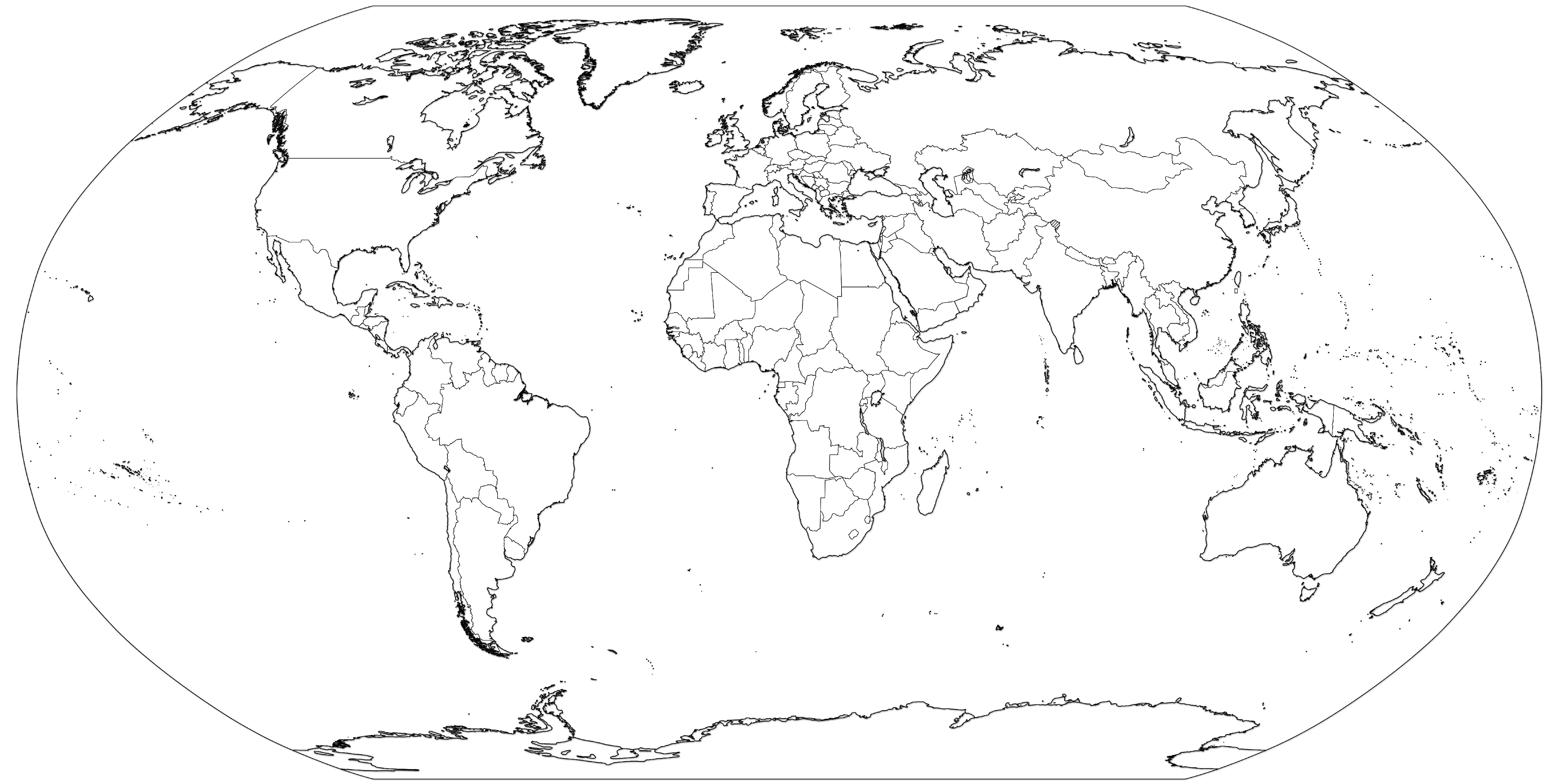World outline map - Full size