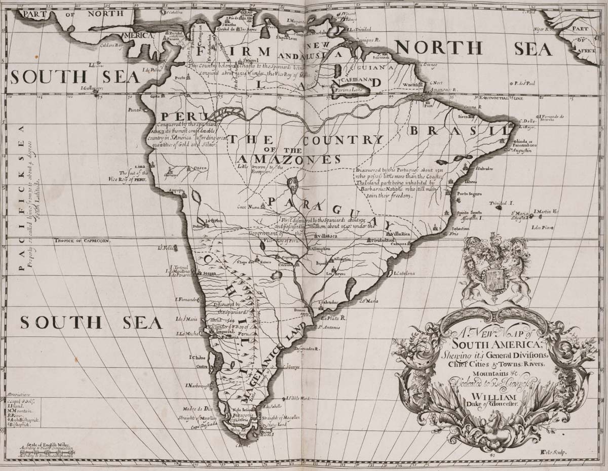 Mapa Histórico De América Del Sur 1704 Tamaño Completo Ex 9694