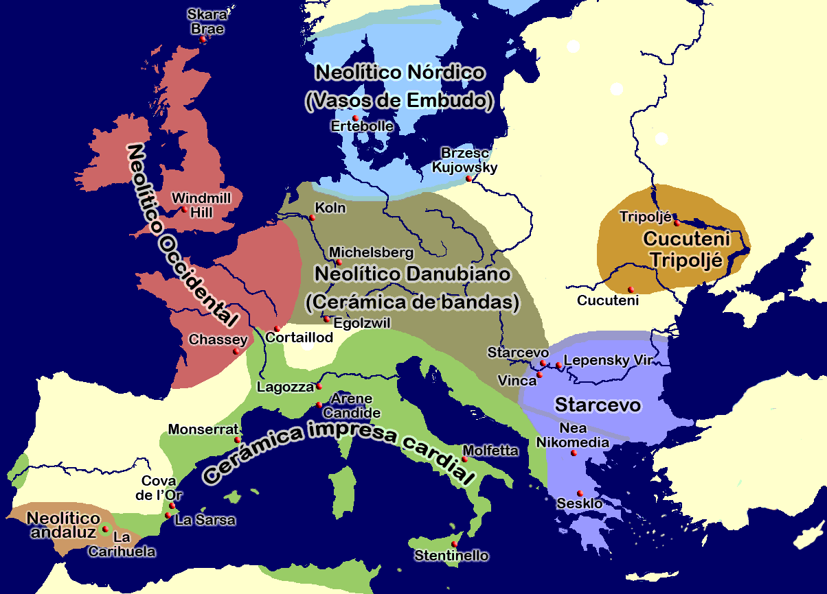 Neolithic Map In Europe In The 5th Milennium BCE - Full Size | Gifex