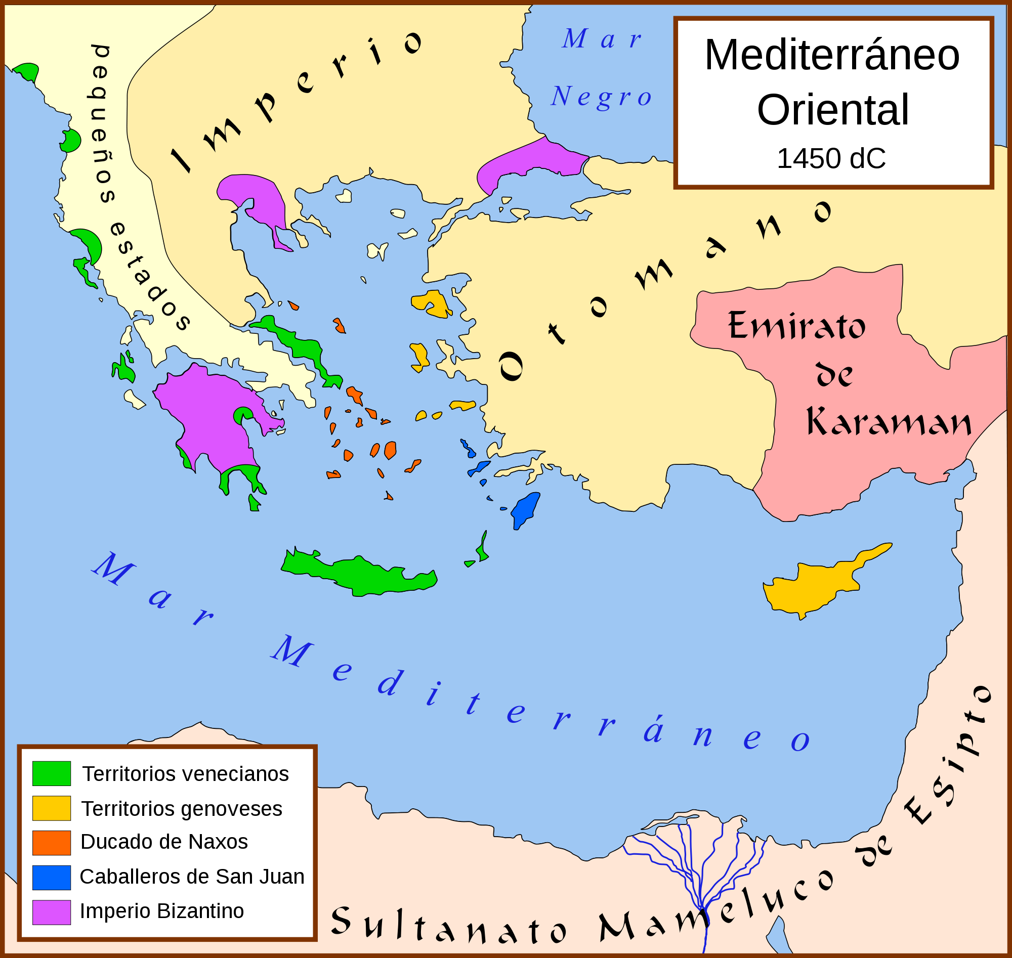 Mediterráneo Oriental, 1450 d.C. - Tamaño completo | Gifex