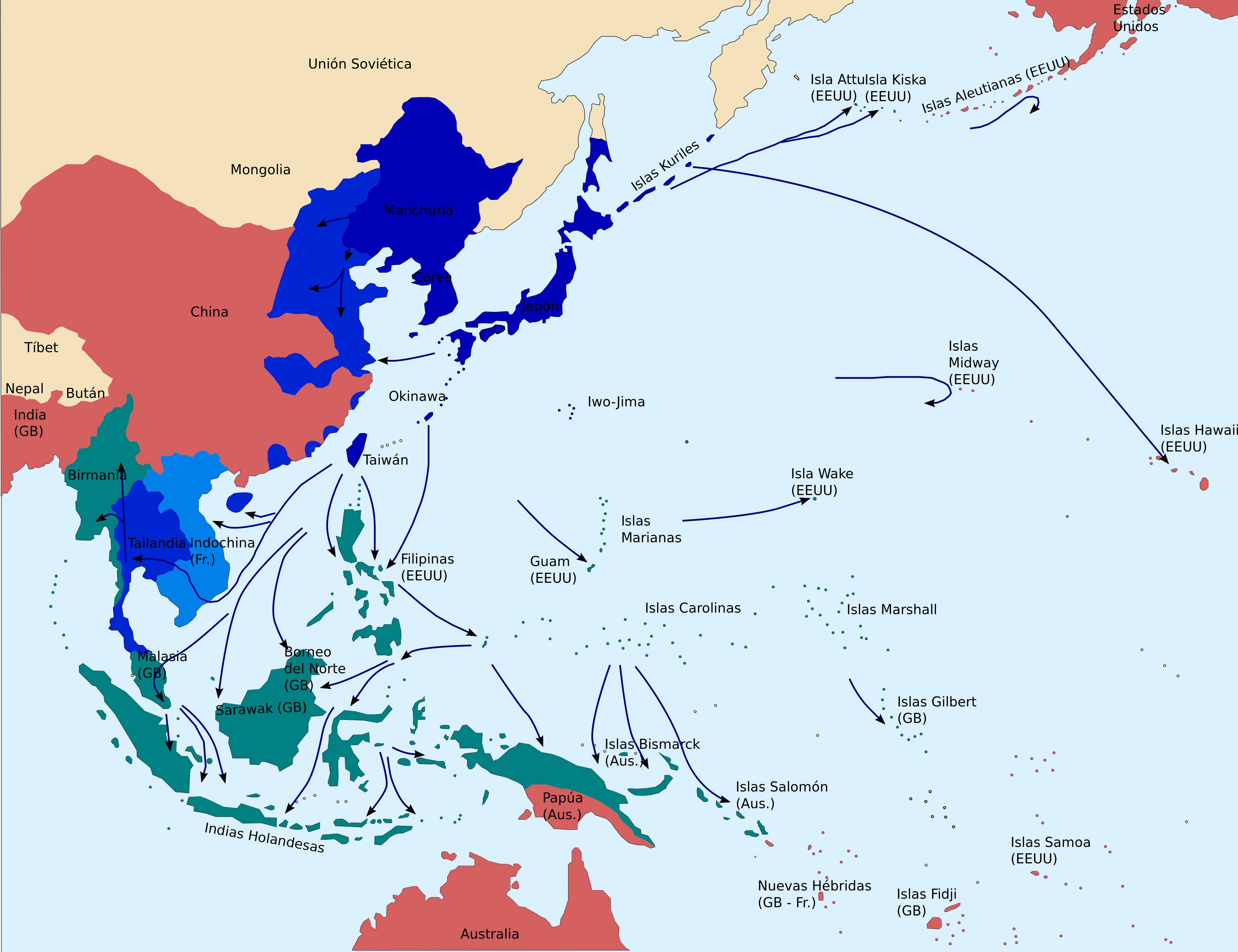 World War 2 Map Pacific