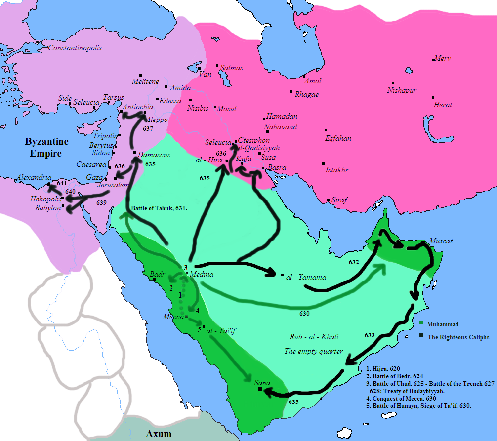 Zapalit ćemo vam đamiju Conquests_of_Muhammad_and_the_Rashidun_630_641