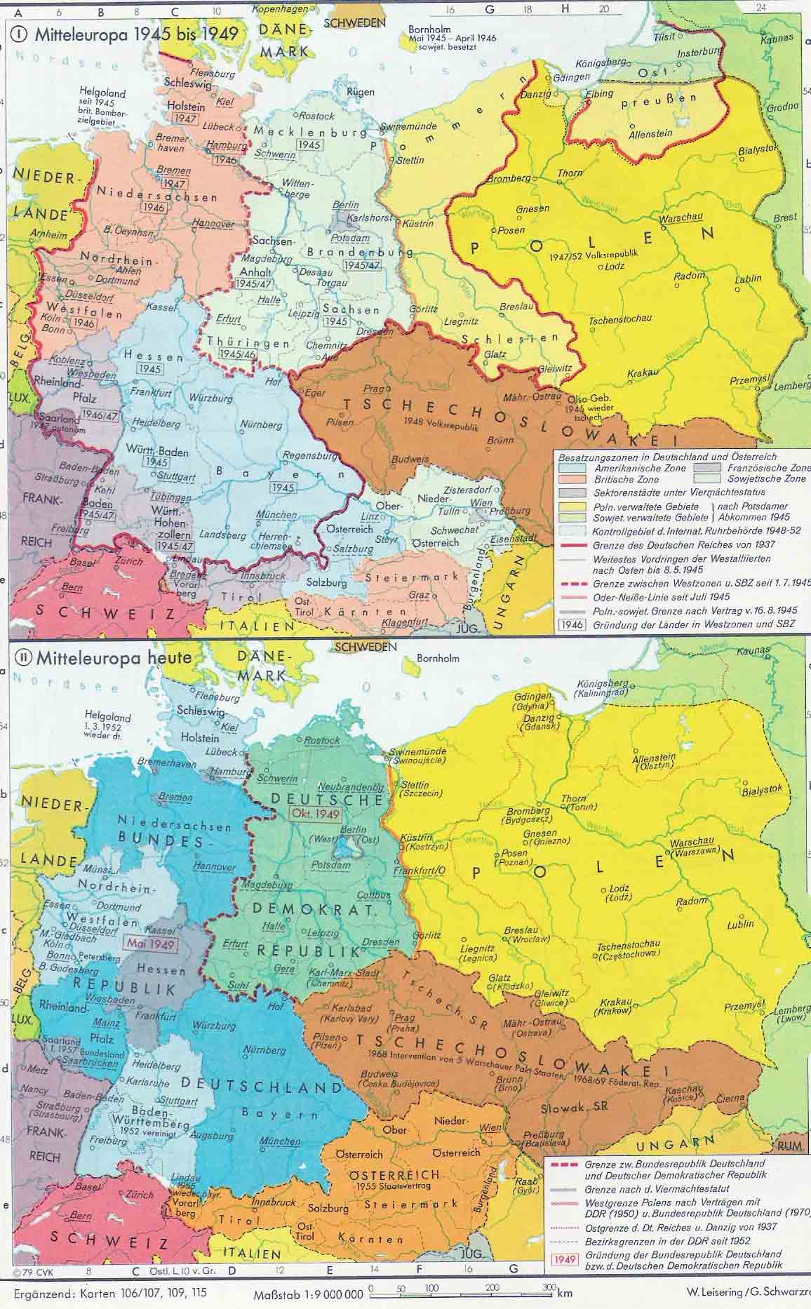 Países de Europa Central después de 1945 - Tamaño completo