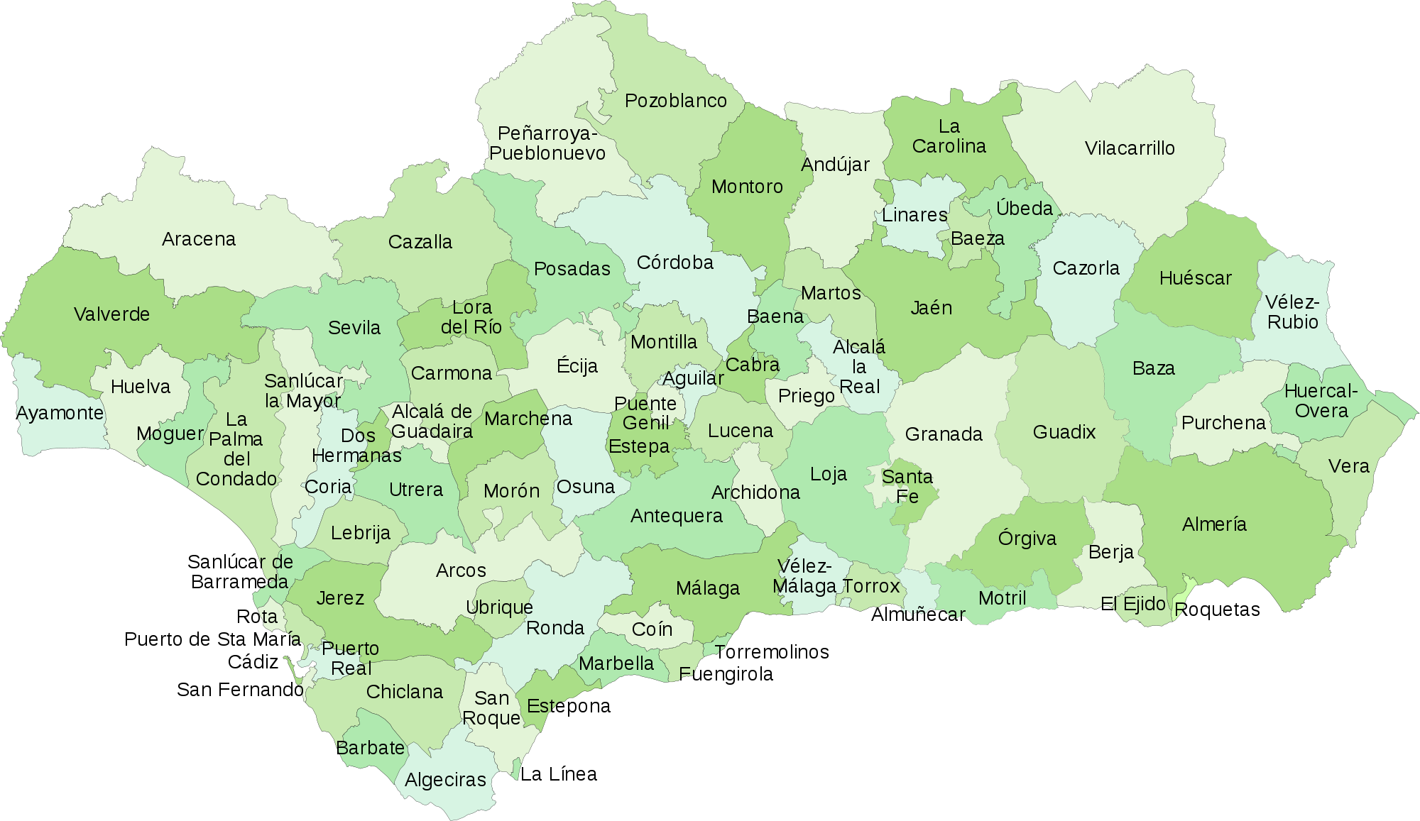 Legal Districts Of Andalusia 2008 