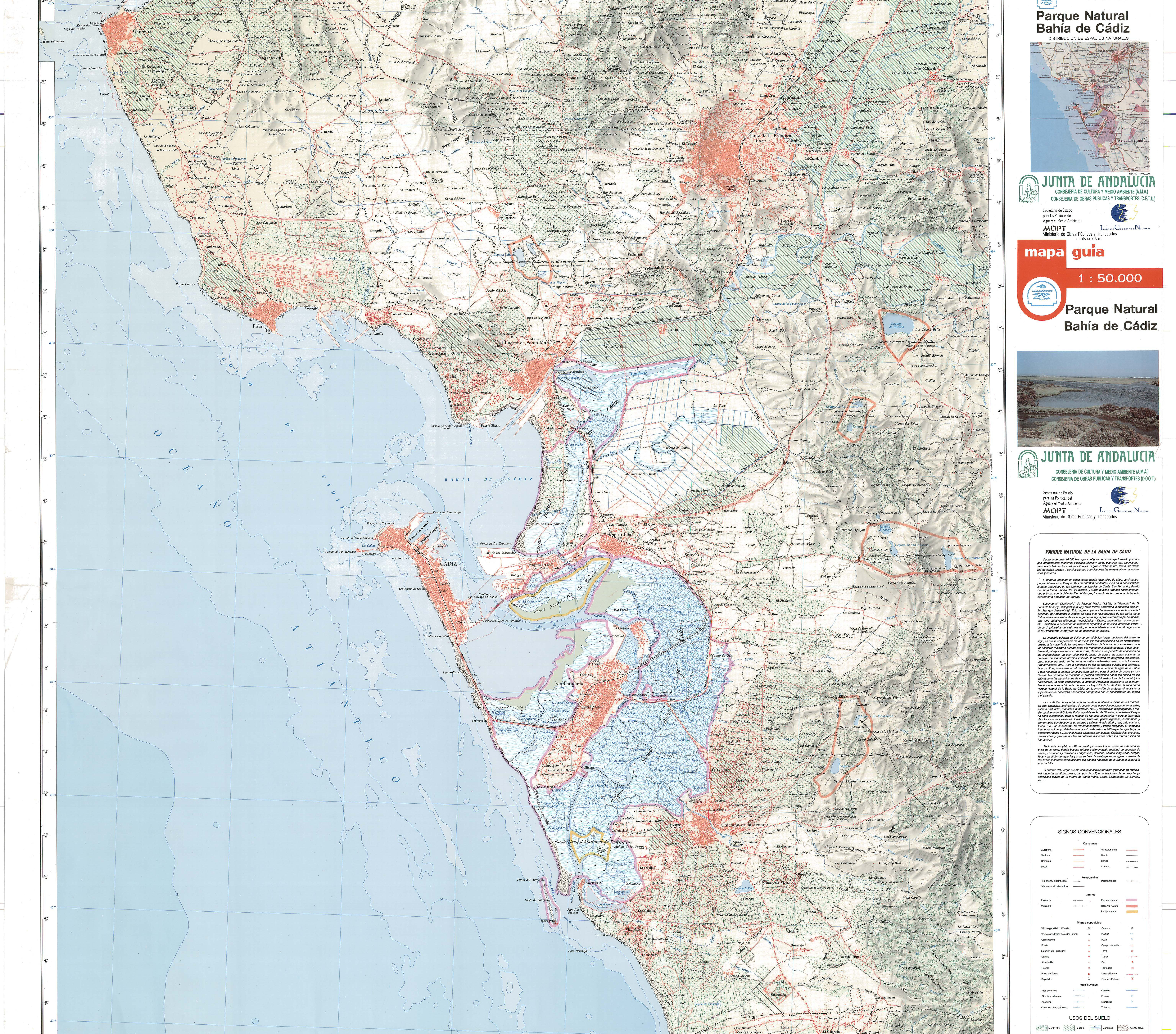 bahia de cadiz mapa Bahía de Cádiz Natural Park 1992   Full size | Gifex