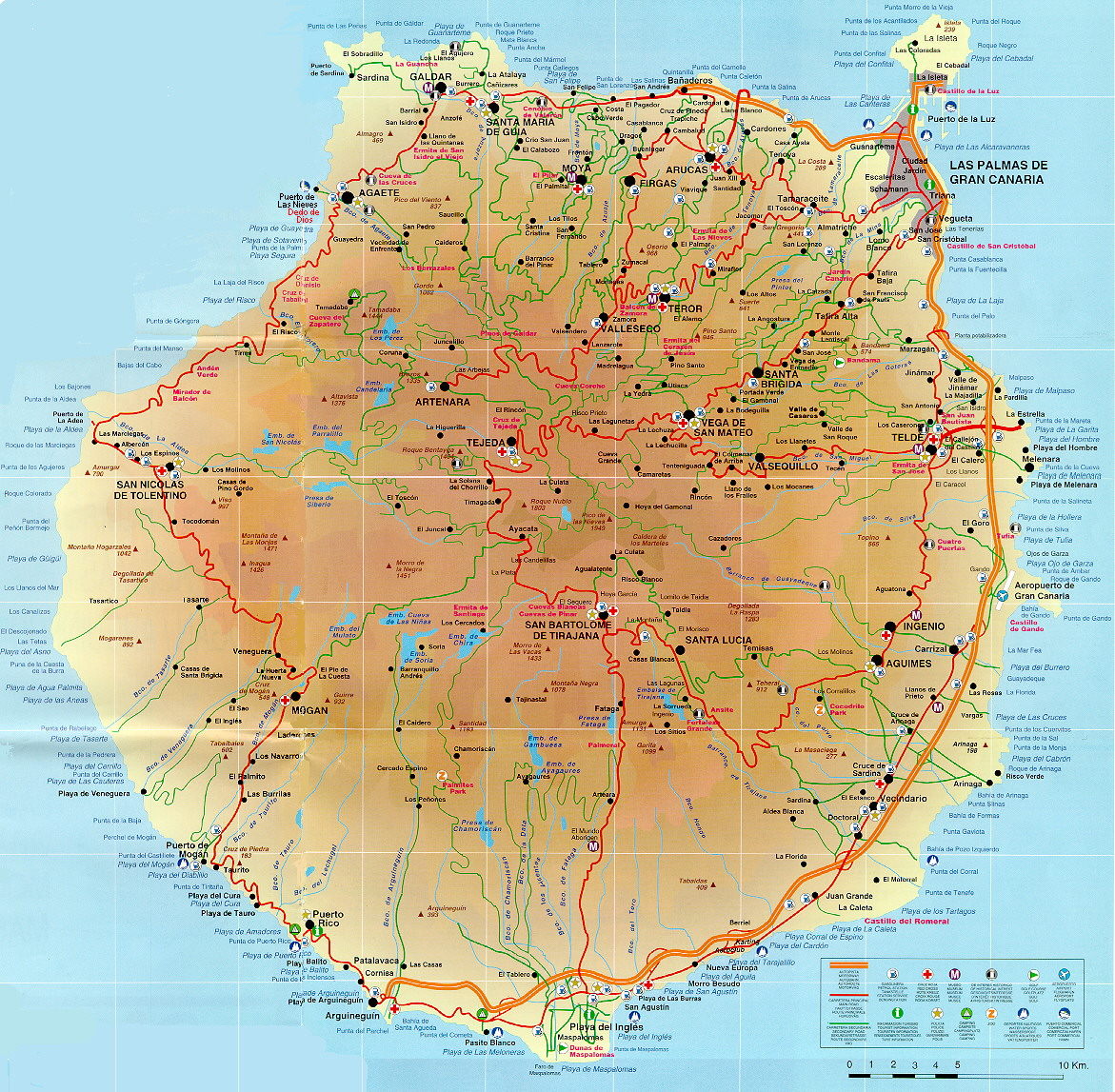 Gran Canaria Island Road Map 