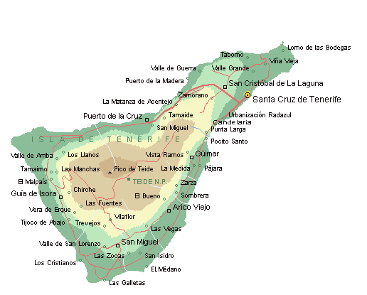 Тенерифе испания карта