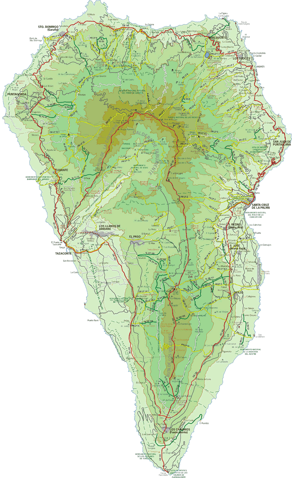 mapa mudo de la palma Mapa de carreteras de la Isla de La Palma   Tamaño completo | Gifex