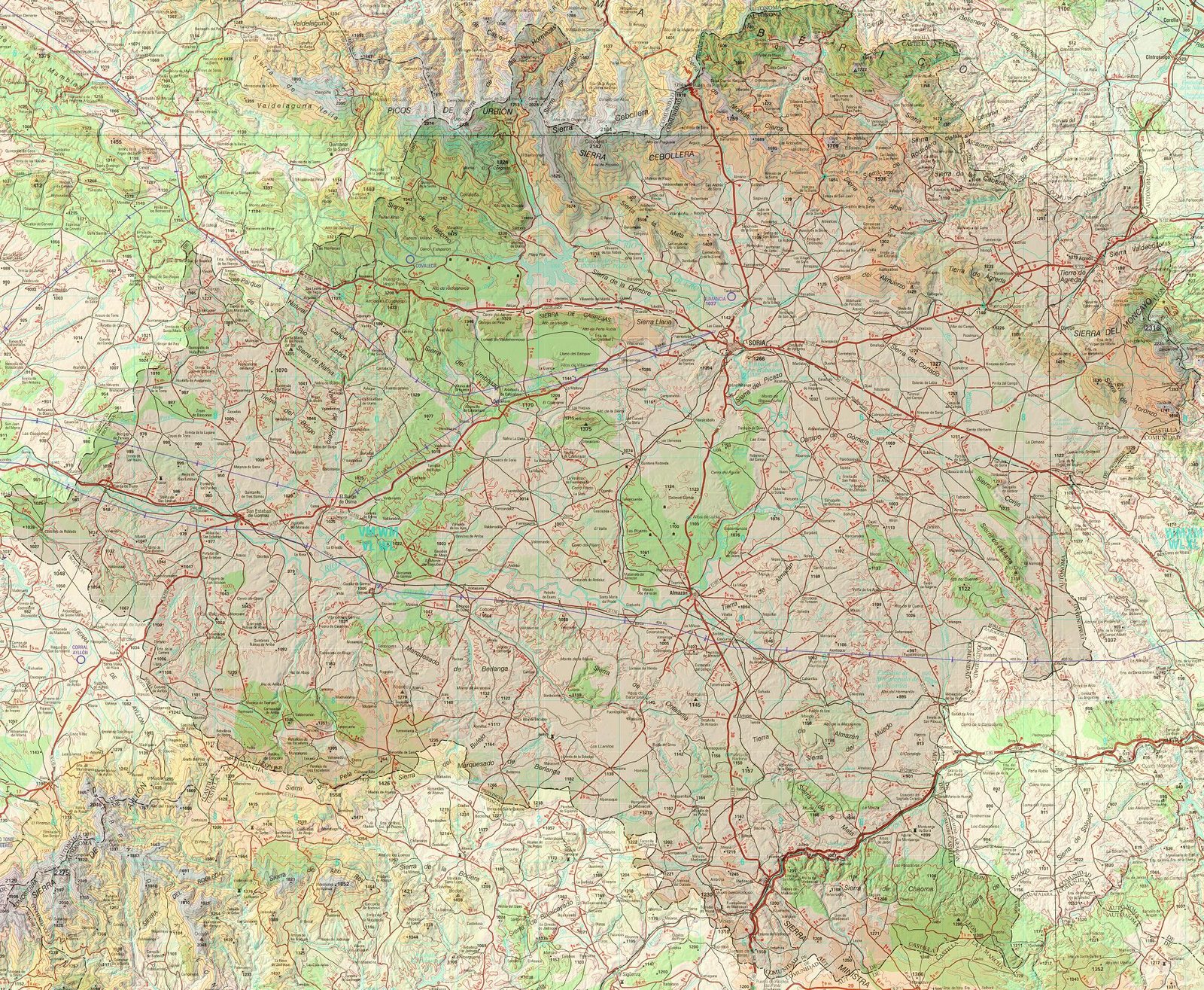 Mapa Topografico De La Provincia De Soria Tamano Completo Gifex