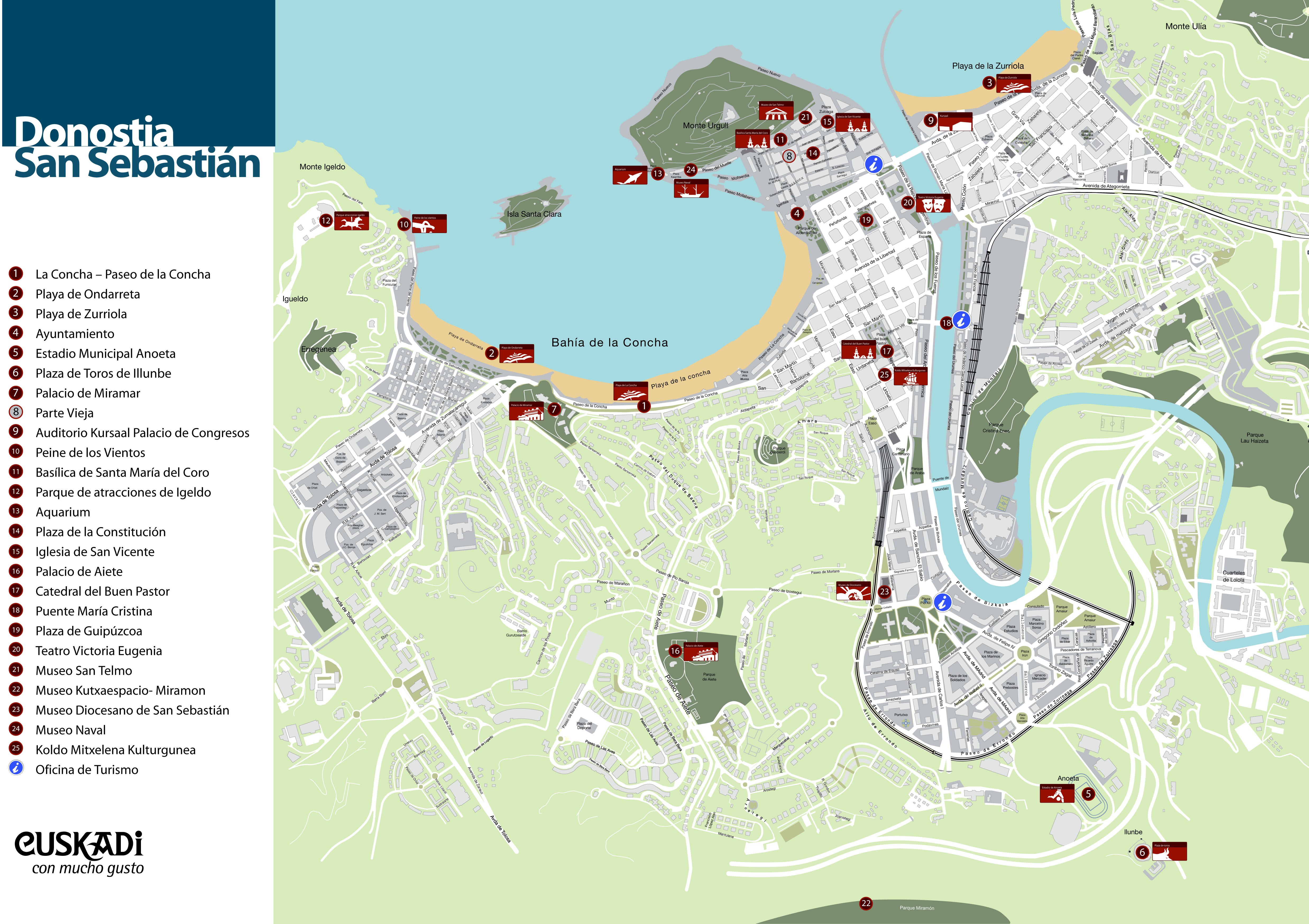 Map Of Donostia San Sebastián   Full Size