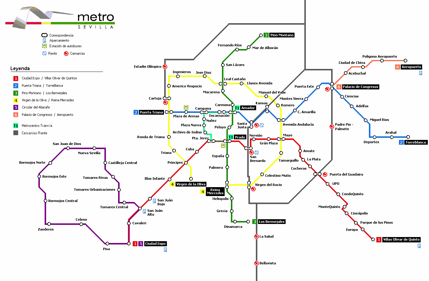 Карта метро испании