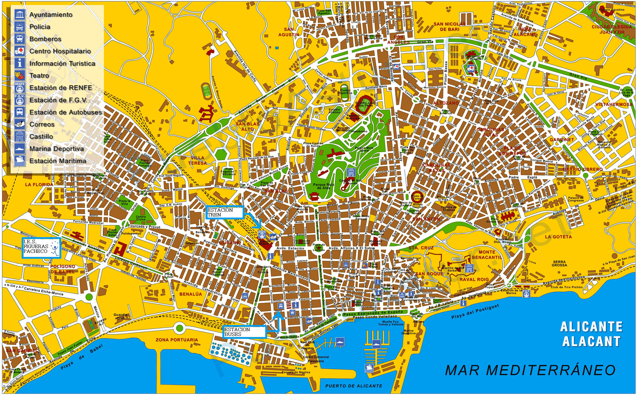 tourist map of alicante spain