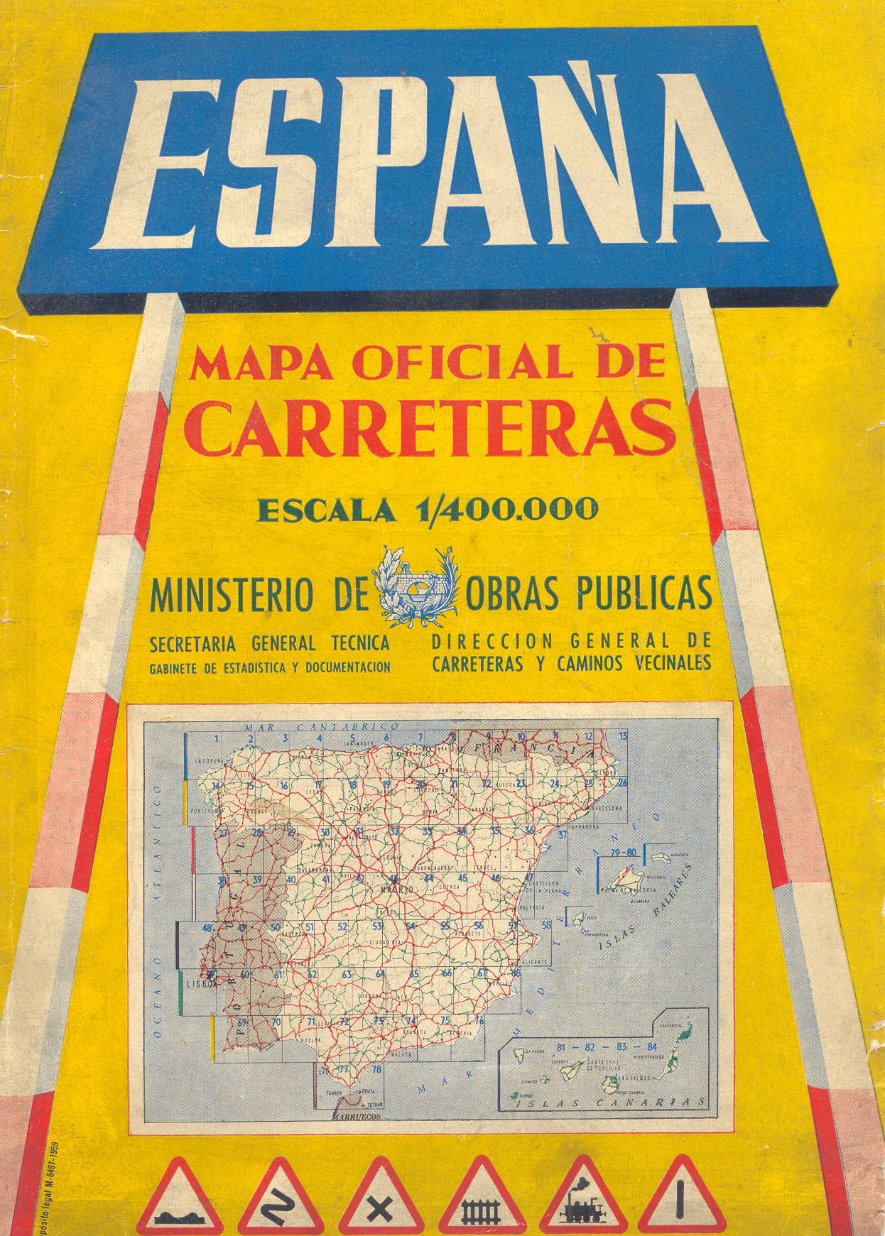 Mapa Oficial De Carreteras De España 1959 Tamaño Completo Ex 0032