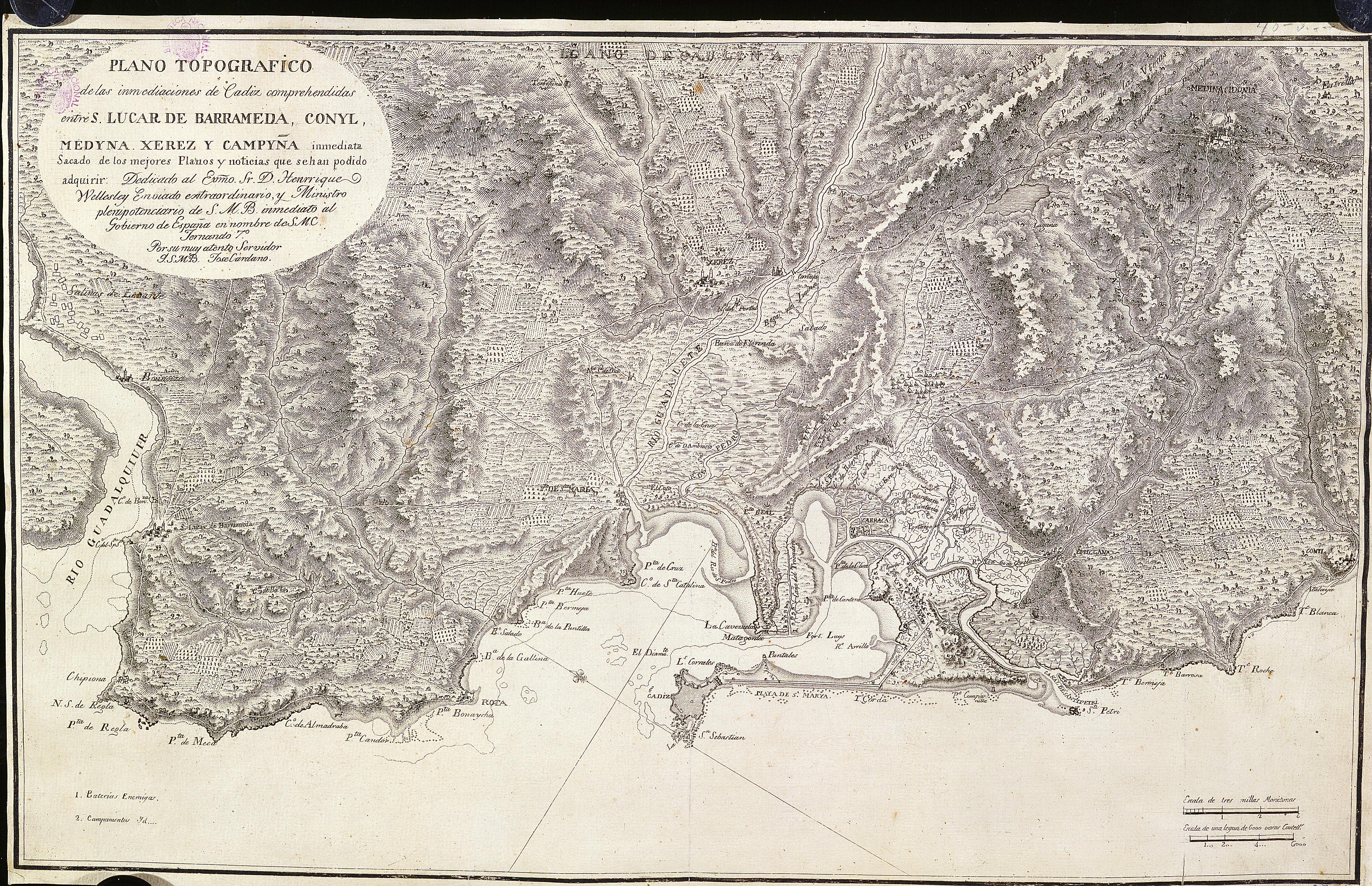 Plano Topografico De Cadiz 1809 Gifex