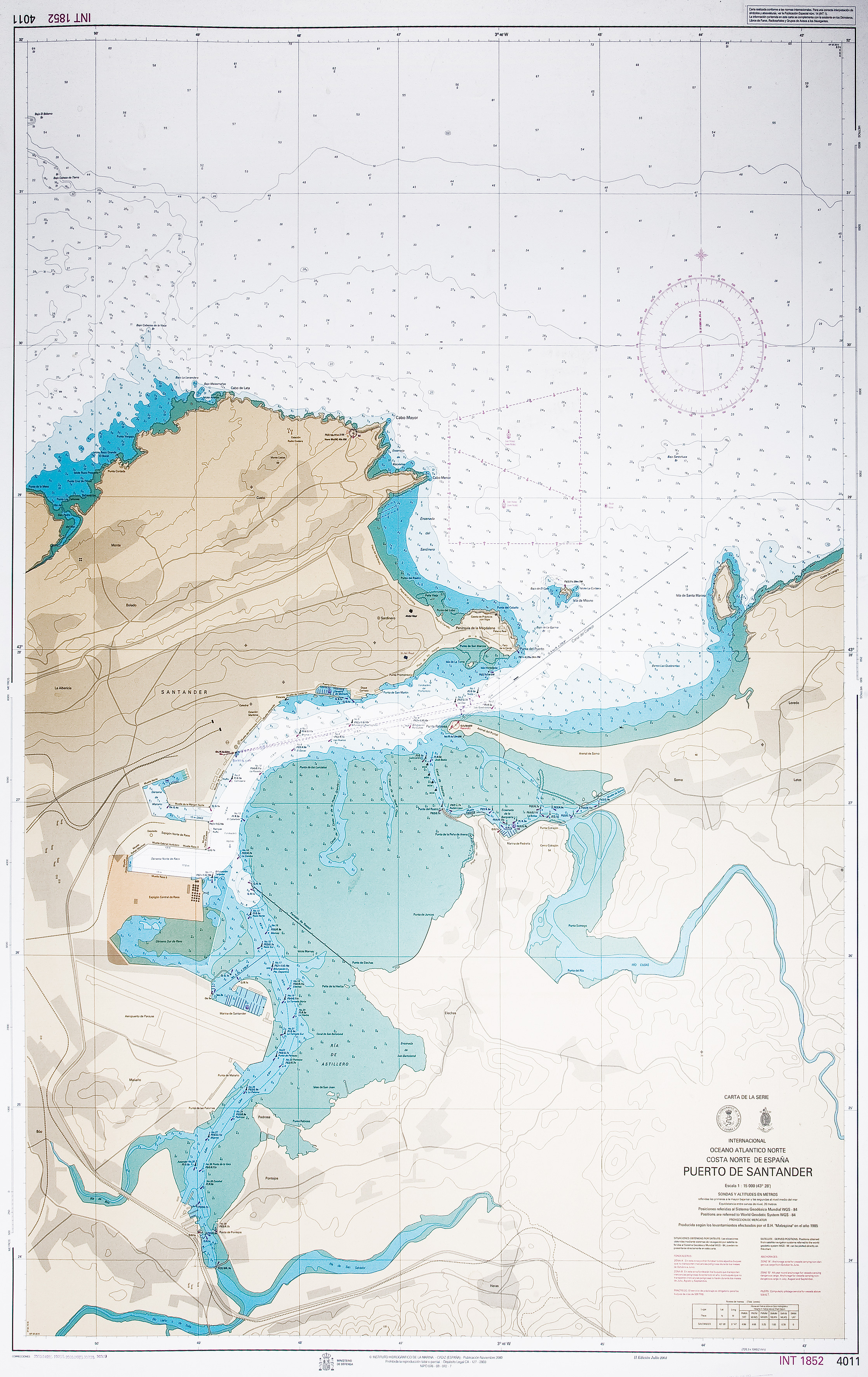 Nautical chart of the port of Santander 2000 - Full size | Gifex