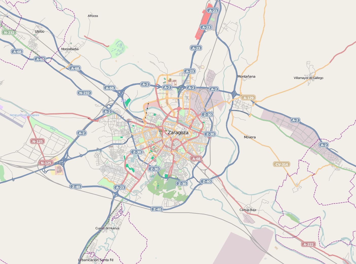 mapa carreteras zaragoza Carreteras de acceso a Zaragoza   Tamaño completo | Gifex