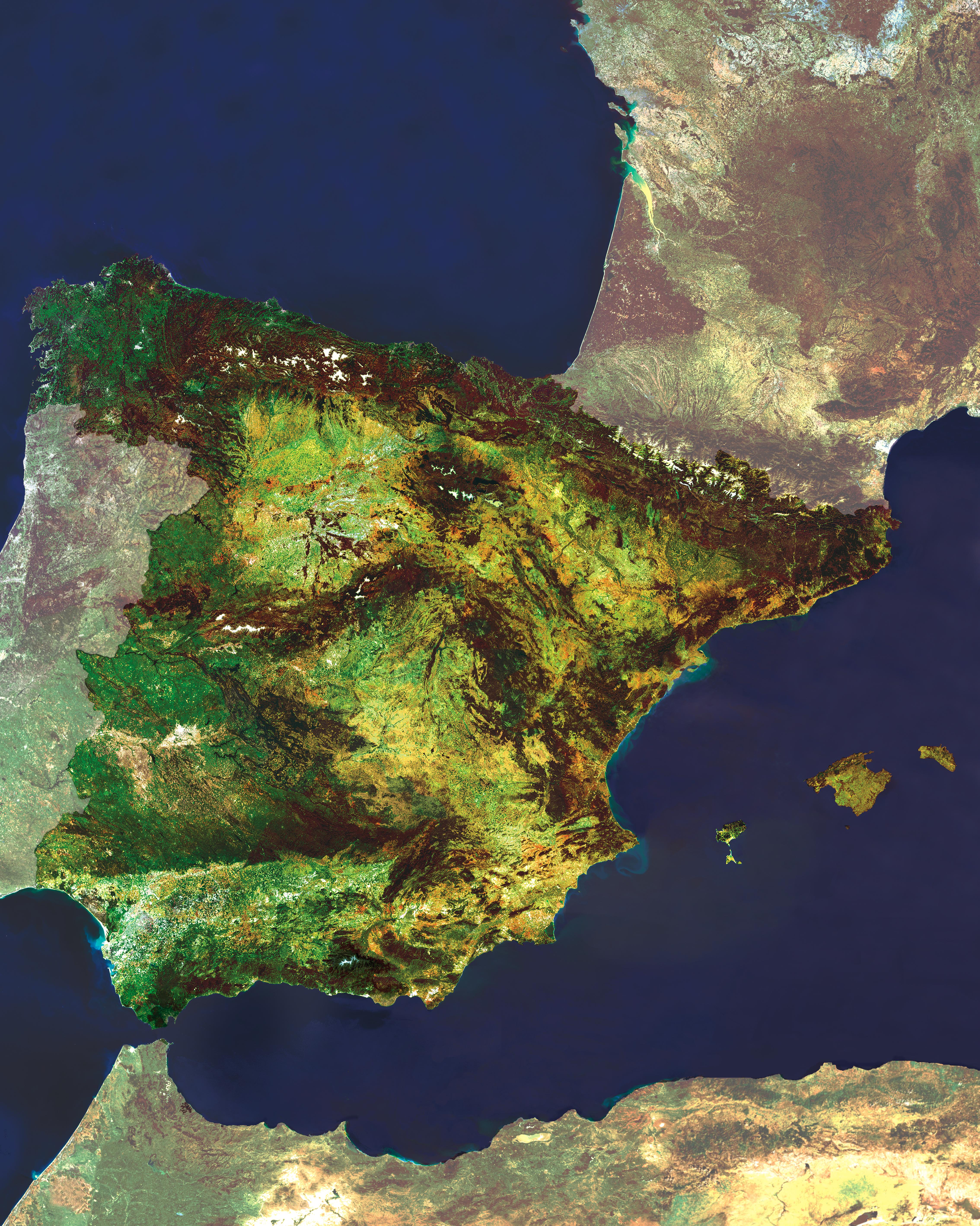 Mapa Satelital De España Tamaño Completo Ex