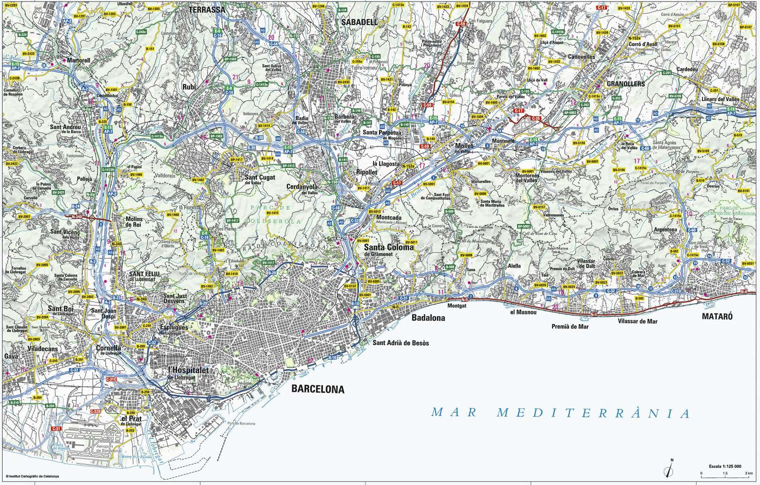 mapa completo de barcelona Mapa de Barcelona   Tamaño completo | Gifex