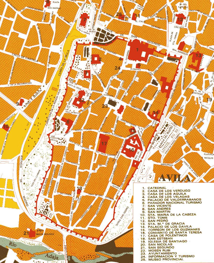 Ávila tourist map - Full size  Gifex