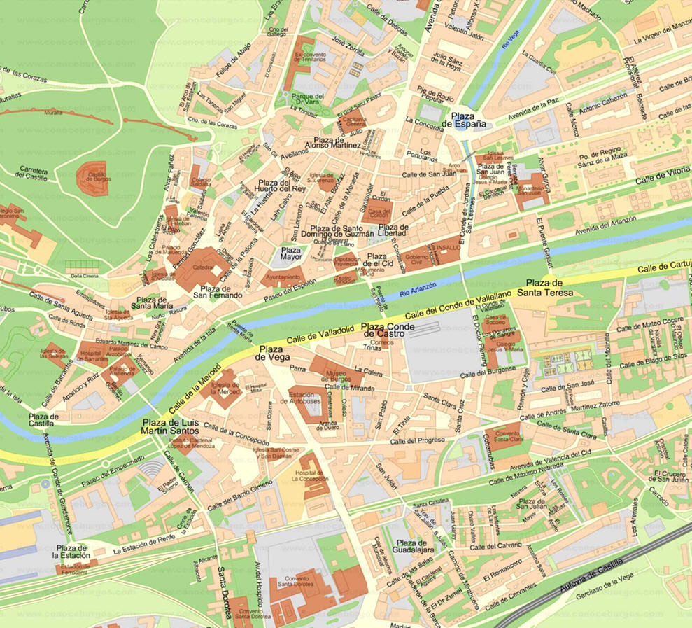 Burgos downtown map - Full size | Gifex