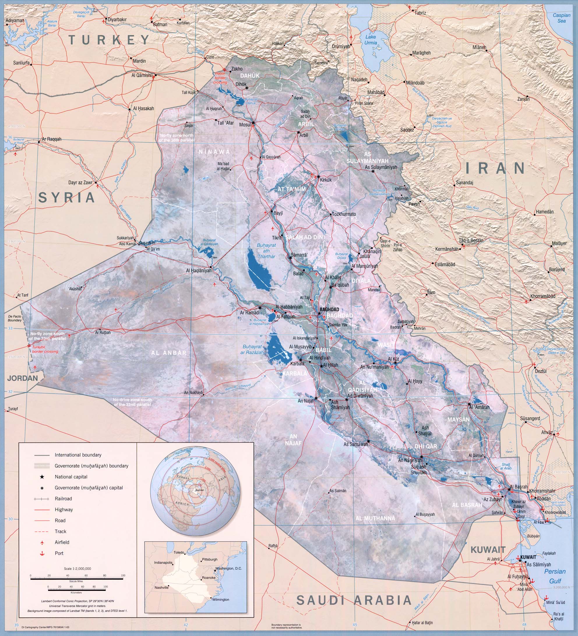 Iraq Physical Map 2003 Full Size Gifex   Iraq Physical Map 2003 