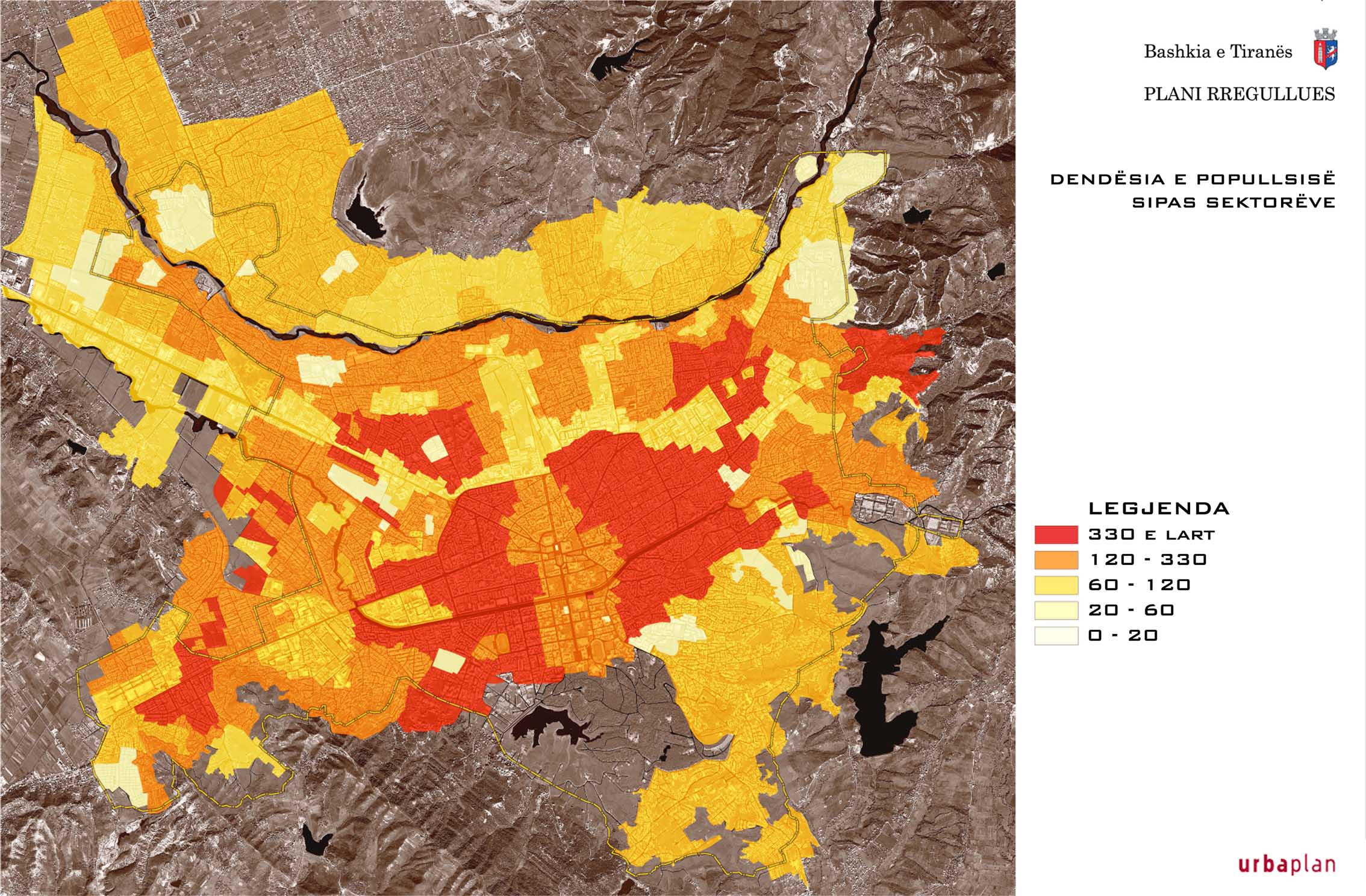 Population density of Tirana Full size Gifex