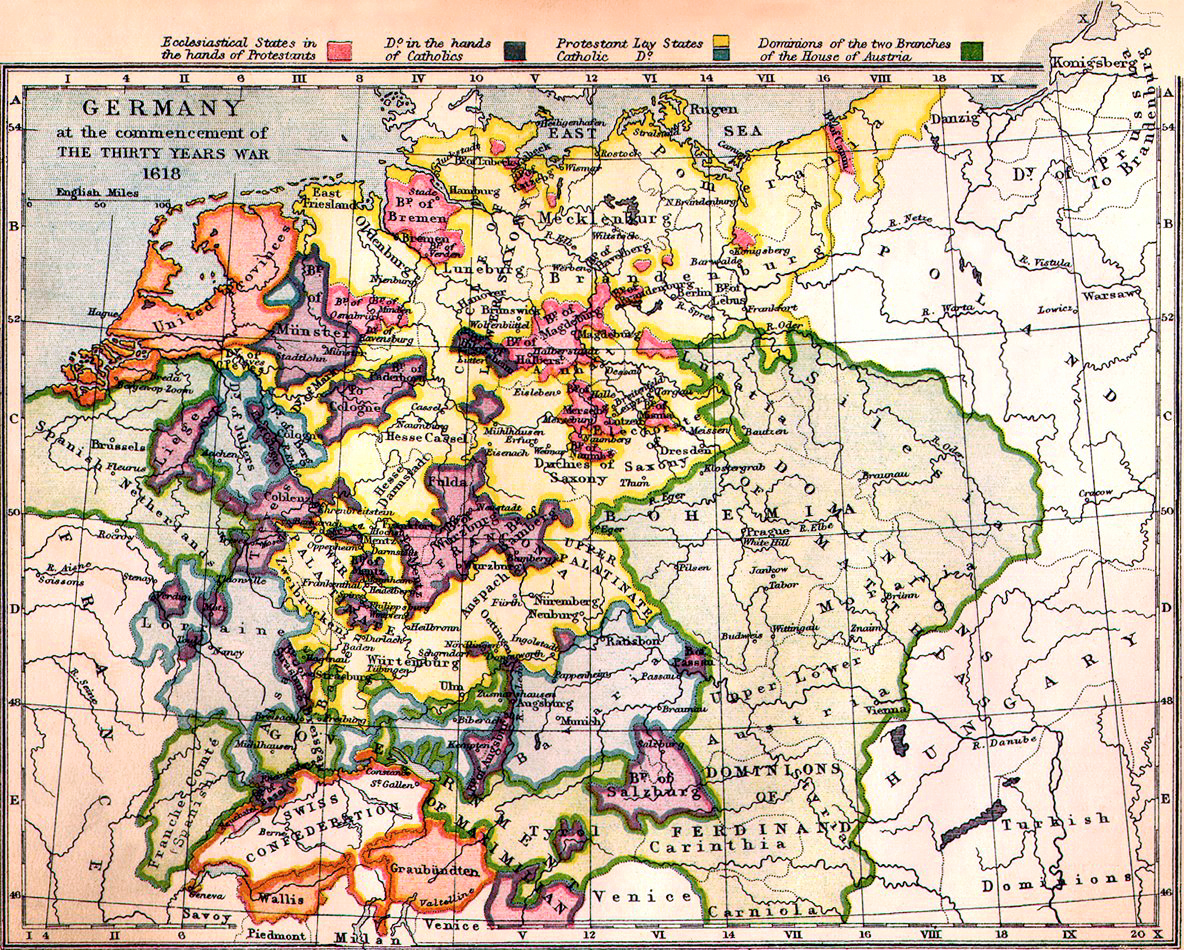 Germany at the commencement of the Thirty Years War 1618 - Full size ...