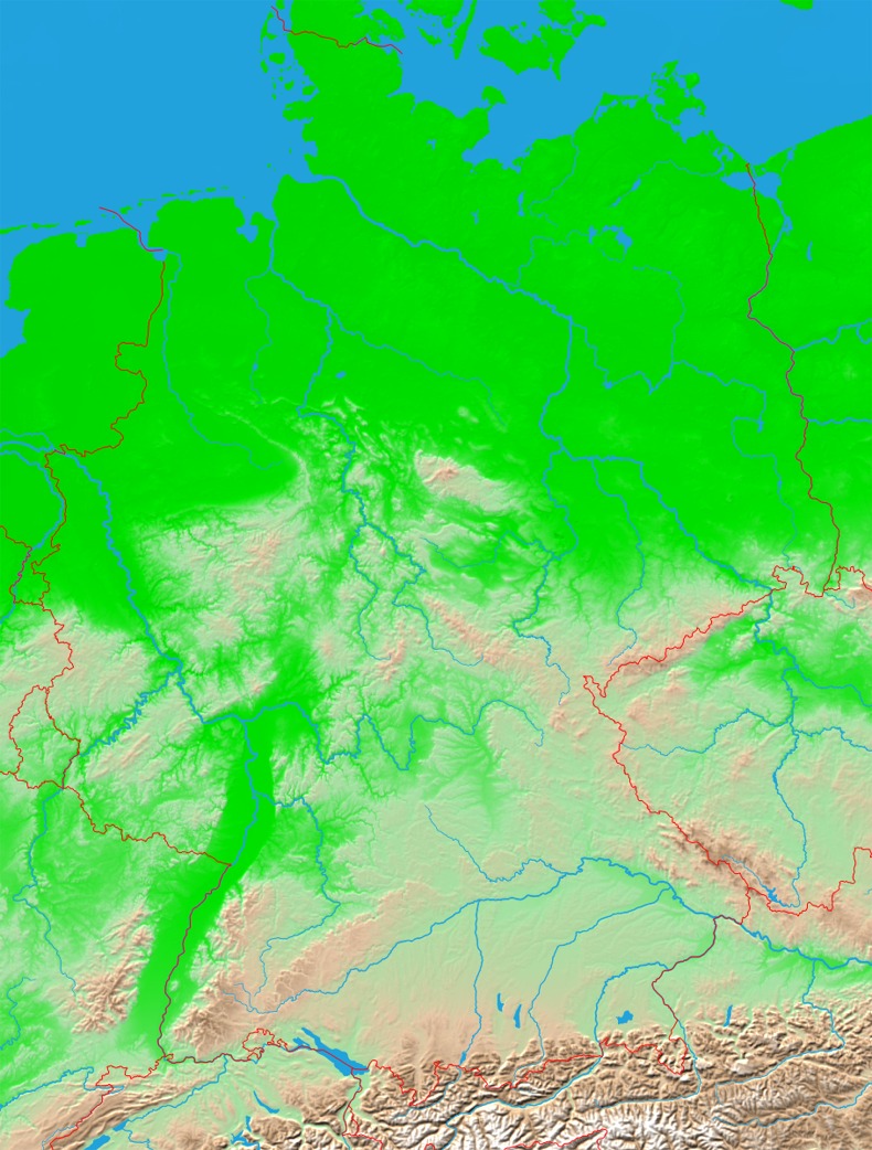 Mapa Fisico De Alemania 1222